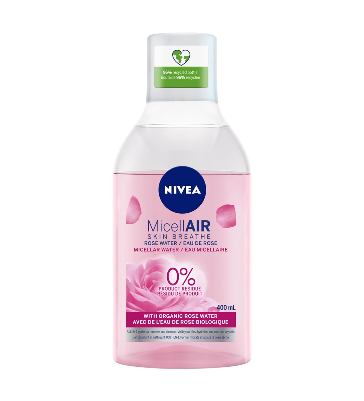 NIVEA MicellAIR Rose Micellar Water | Cleanser & Make-up Remover 400mL Rose Water - Buy Online on GoSupps.com