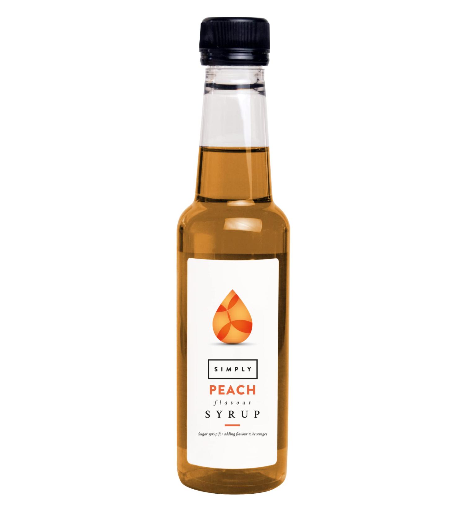 Simply Peach Syrup Vegan & Nut Free Flavoured Syrup for Coffee Cocktails & Baking (250ml)