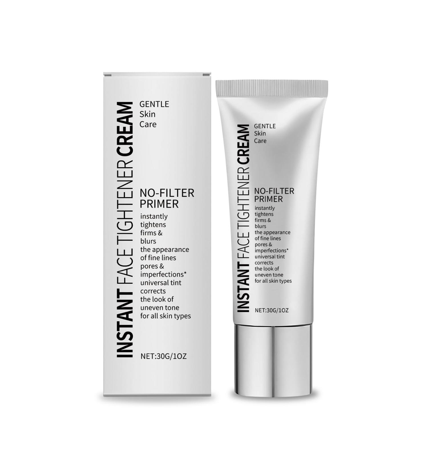 Instant Face Tightener Cream with Glycerin Tocopherol and Hyaluronic Acid No-Filter Primer for All Skin Types Gentle Skin Care 30G/1OZ - Buy Online on GoSupps.com