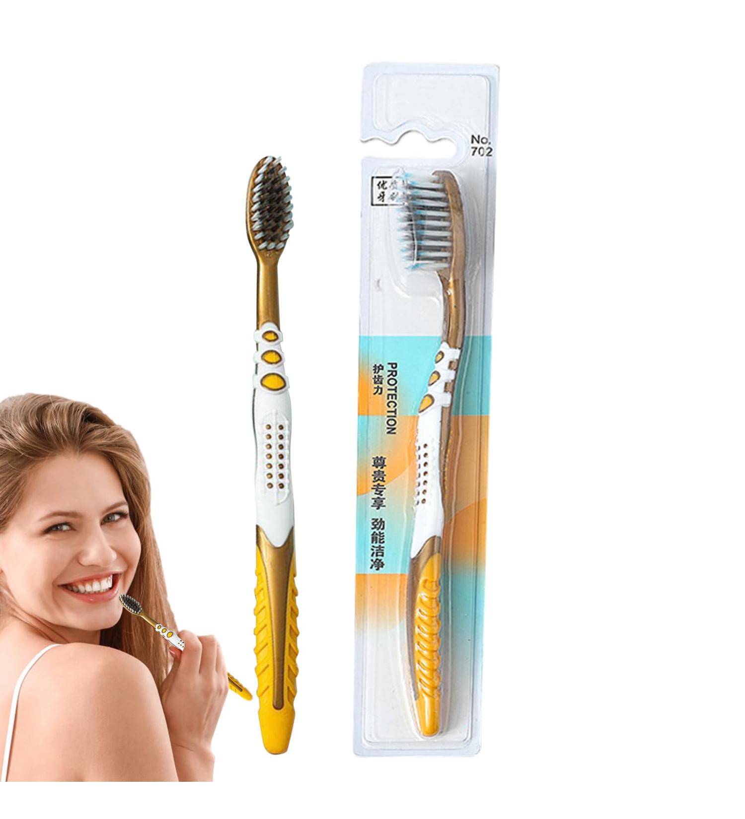 Portable Soft Bristle Toothbrush with Dental Floss - Ideal Travel Toothbrush for Family & Sensitive Teeth - Buy Online on GoSupps.com