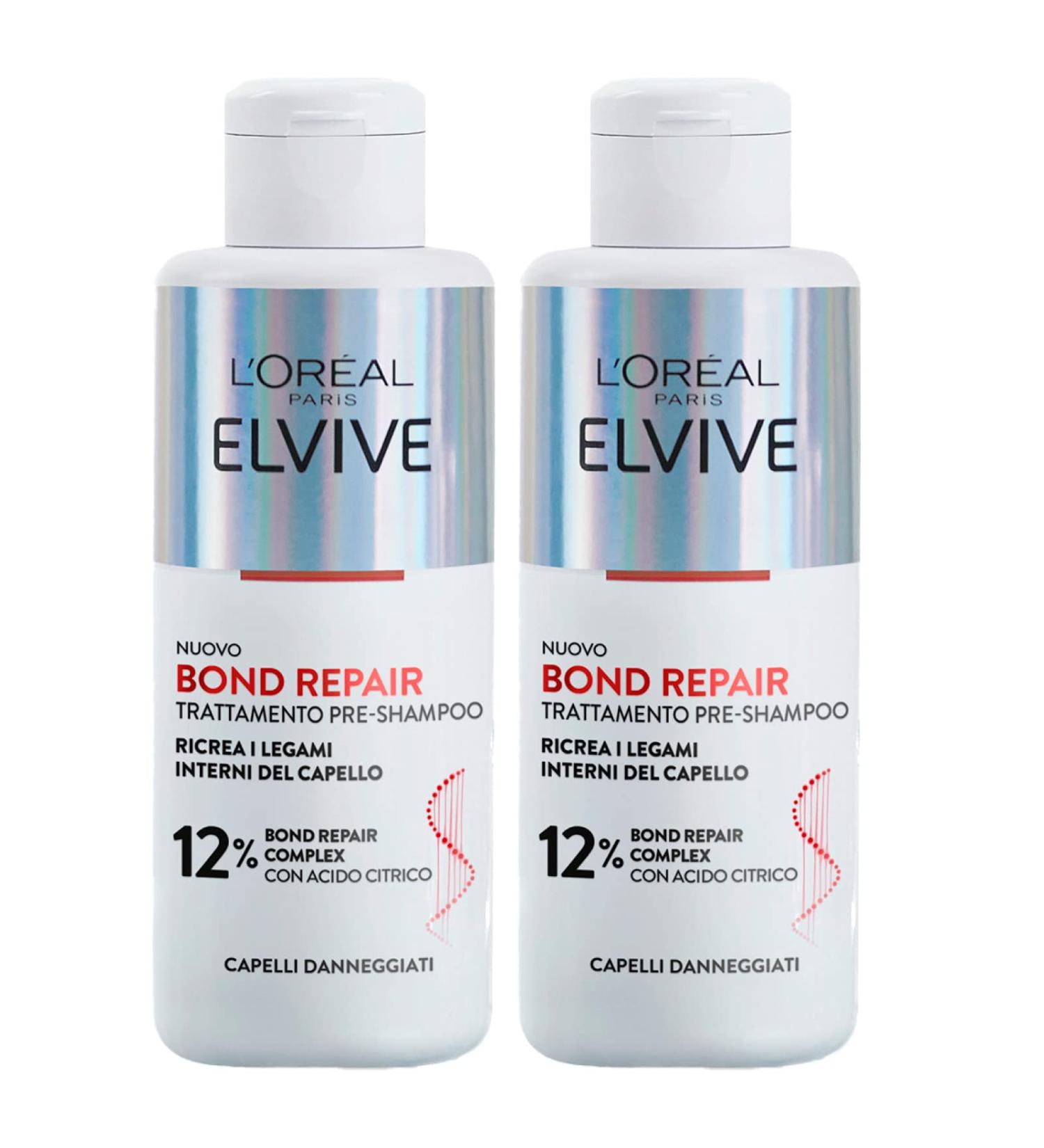 L'Or al Paris LOr al Paris Elvive Bond Repair PreShampo Treatment for Damaged Hair Formula with 12 Citric Acid Structures and Fortifications 2x 200ml - Buy Online on GoSupps.com