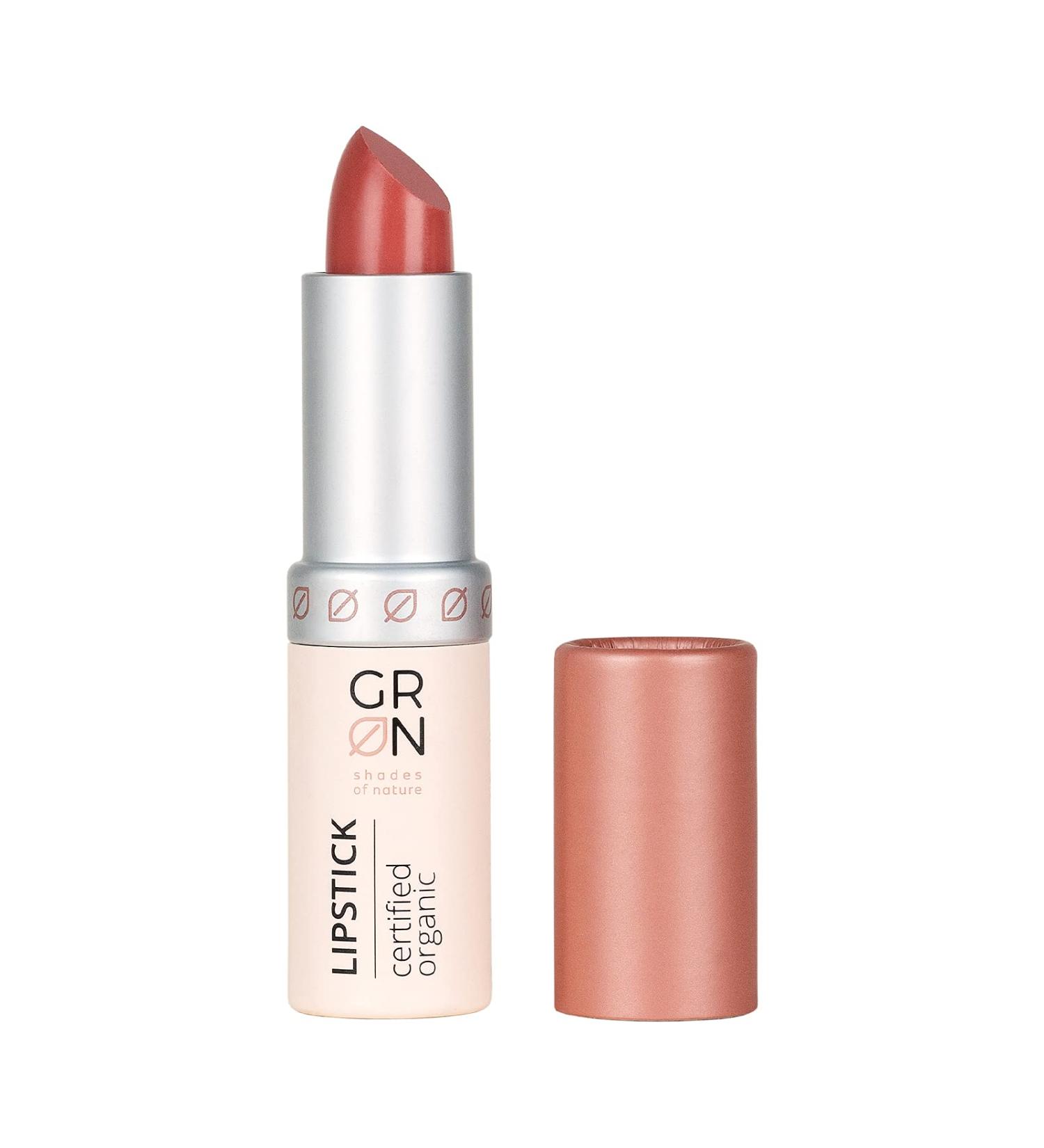 G R N shades of nature GRN GREEN Biokosmetik Lipstick Pink - Organic Jojoba Oil Protects Lips Pleasant and Comfortable Texture Good Adhesion Talcum Free 4 g