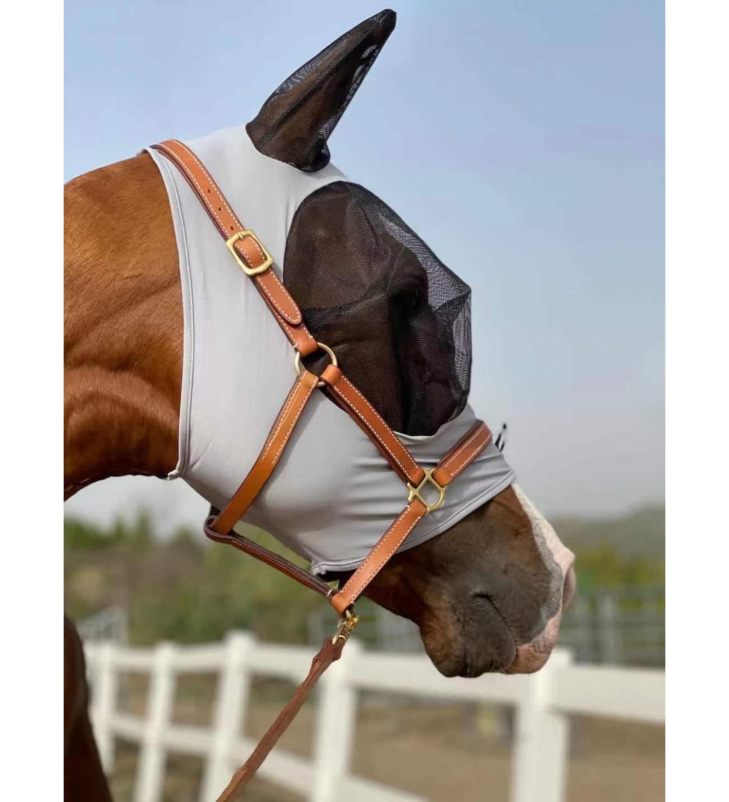TGW RIDING Horse Fly Mask Super Comfort Horse Fly Mask Elasticity Fly Mask with Ears(L Light Gray) L Light Gray - Buy Online on GoSupps.com