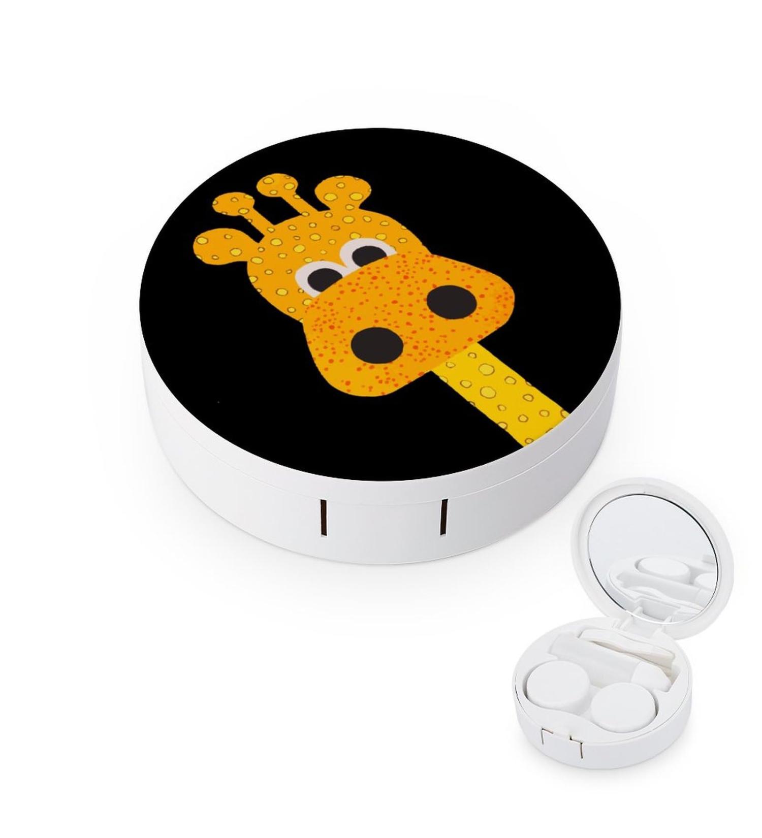 Cute Giraffe Contact Lens Case - Portable Travel Box with Mirror | International Shipping - Buy Online on GoSupps.com