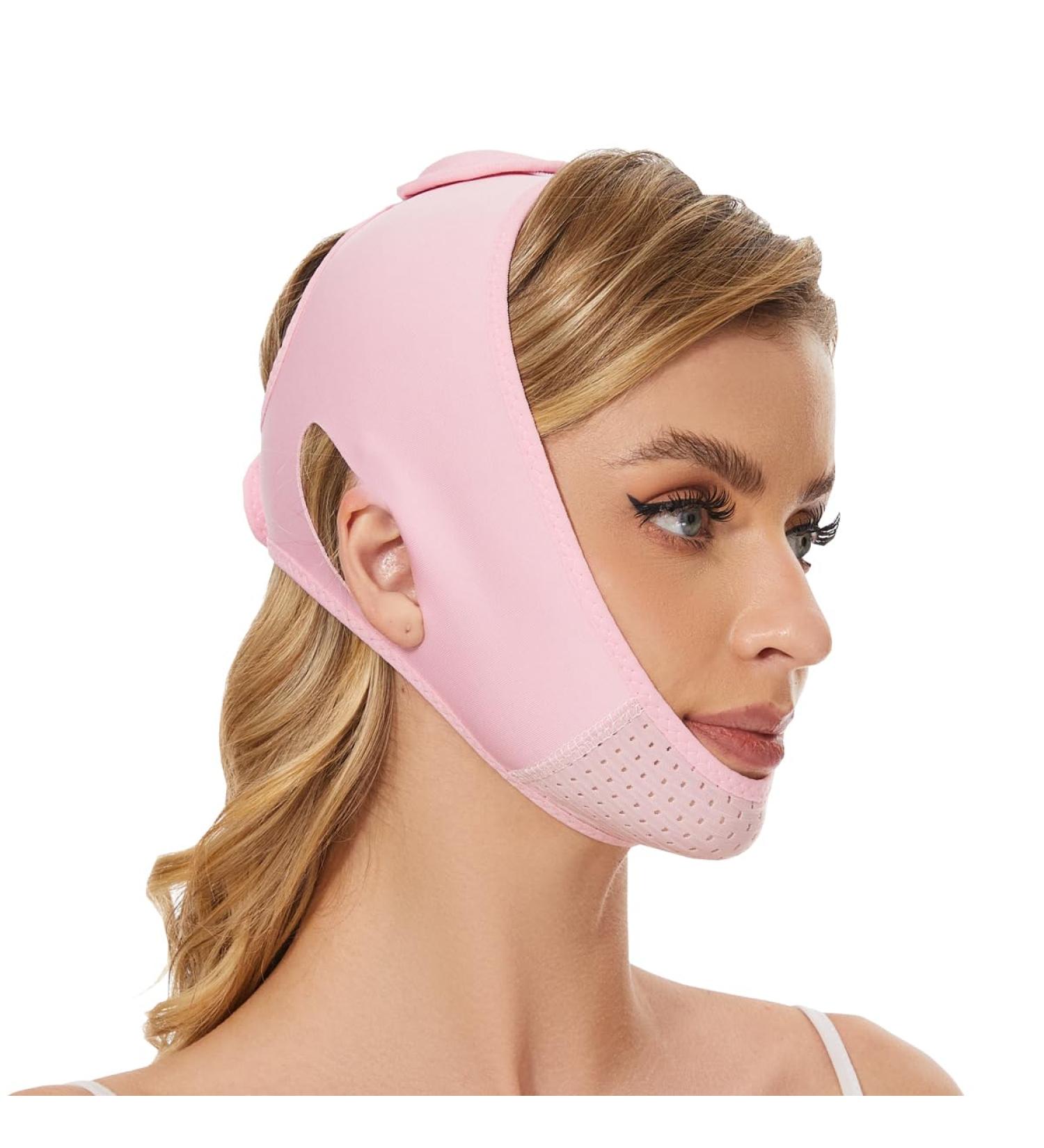 Double Chin Reducer V Line Mask | Face Tape Shaper & Chin Strap for Women - Jaw Exerciser - Buy Online on GoSupps.com