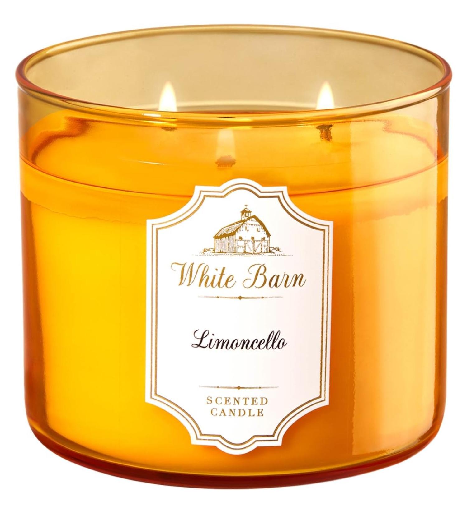 Bath and Body Works White Barn 3-Wick Candle w/Essential Oils - 14.5 oz - 2021 Core Scents! (Limoncello)