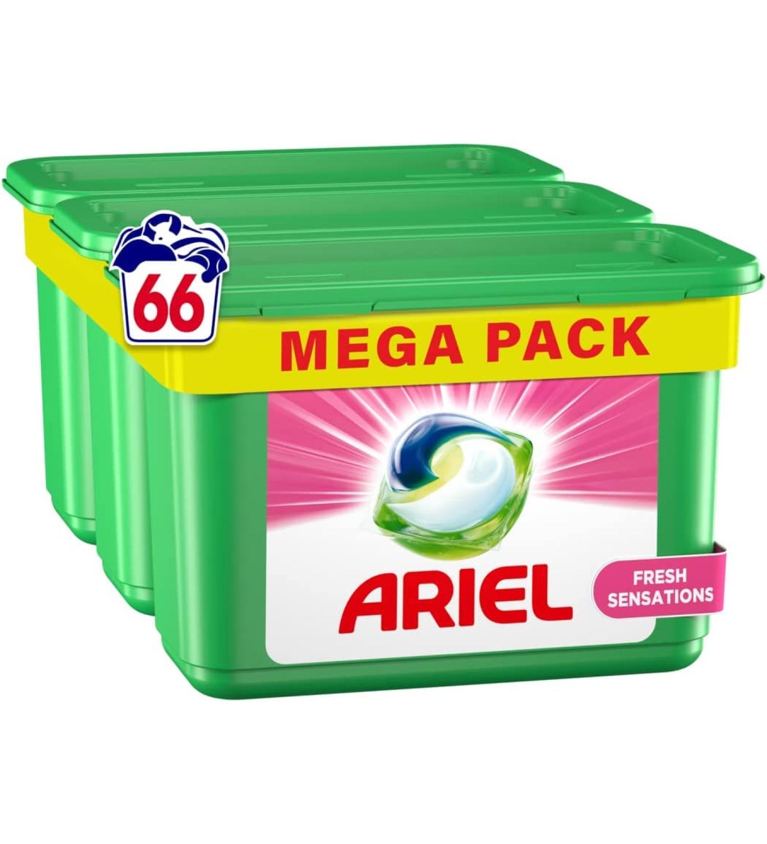 Ariel All-in-1 Pods Laundry Capsules 66 Washes (3 x 22 Pods) Fresh Sensations Effective Even in Cold and Long-Lasting Freshness - Buy Online on GoSupps.com