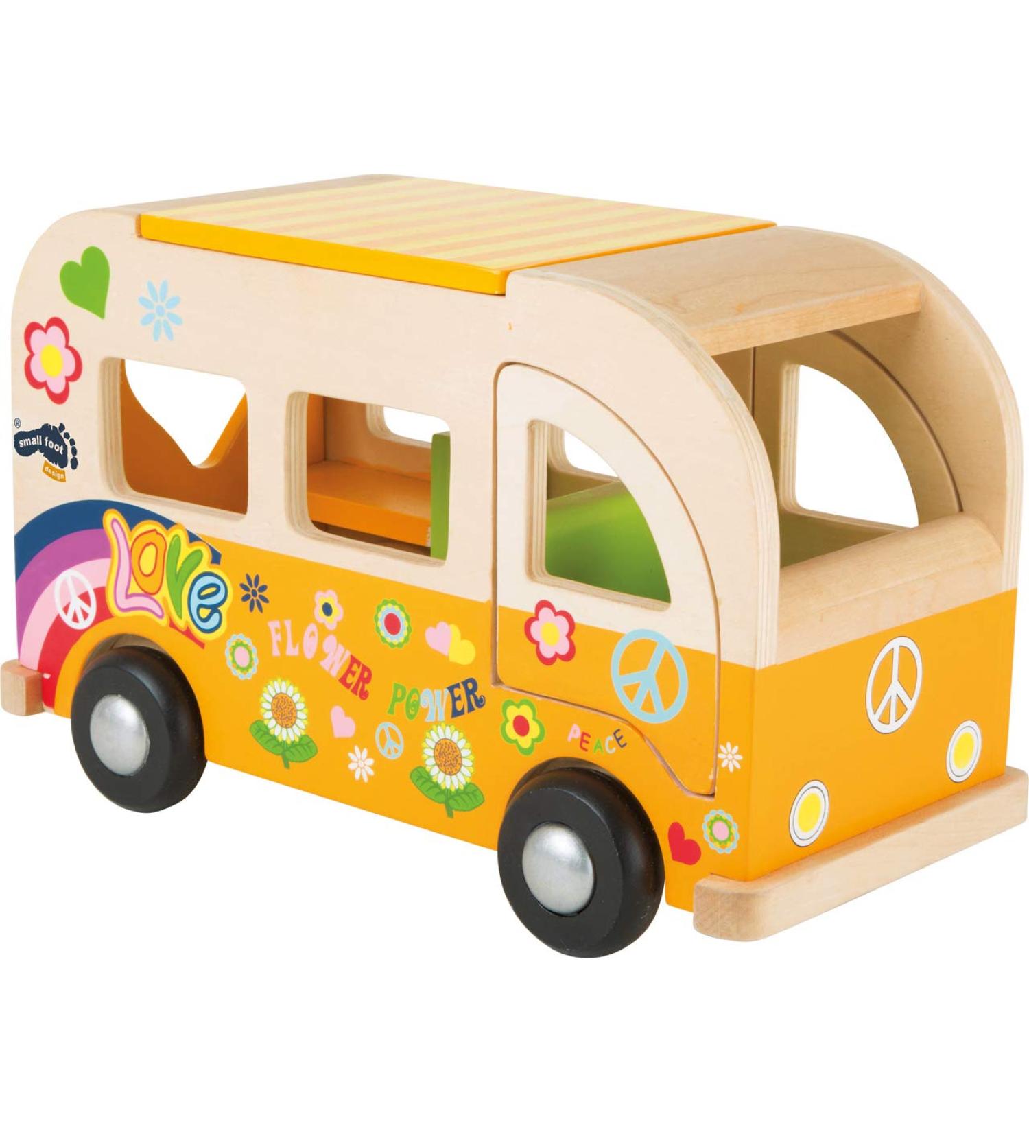 Buy Small Foot 2744 Wooden Hippie Play Bus - Flower Power Design | International Shipping - Perfect for Kids 18 Months+ - Buy Online on GoSupps.com