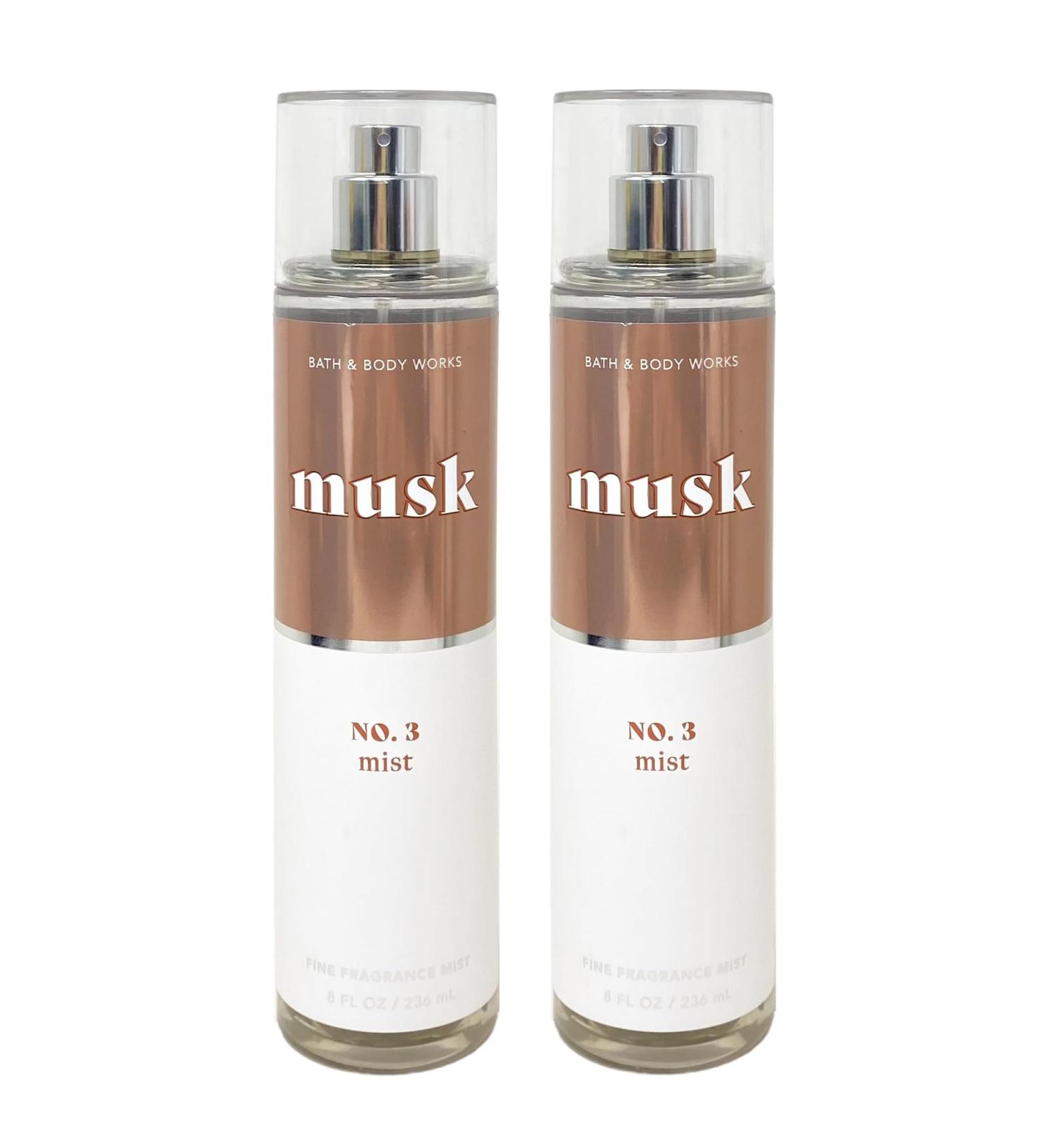 Bath and Body Work MUSK 2 Pack Fine Fragrance Mist Bundle - 8 fl oz / 236 mL each Full Size pink