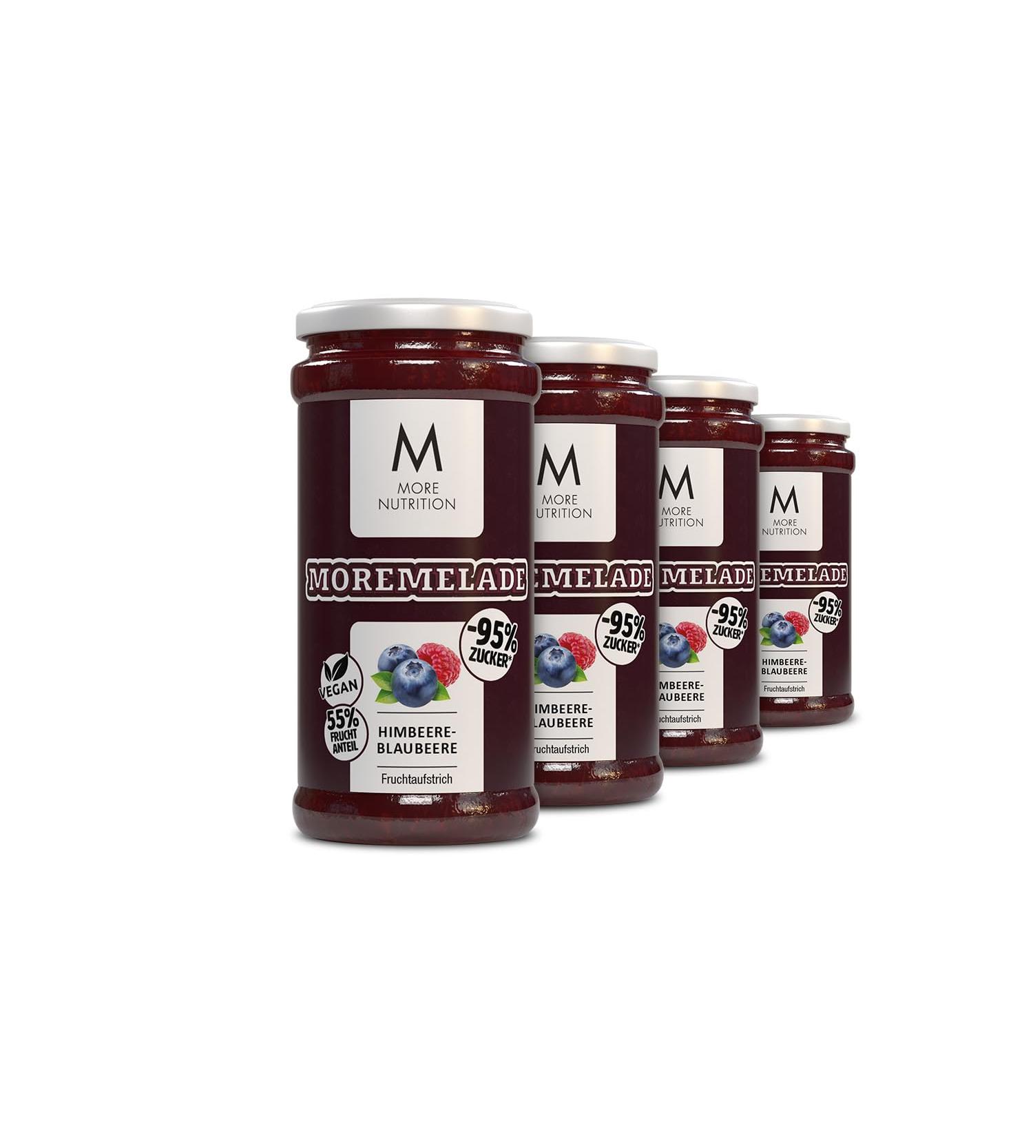 Buy MORE NUTRITION Moremelade 4x240g - Raspberry Blueberry Light Fruit Spread | International Shipping Available - Buy Online on GoSupps.com