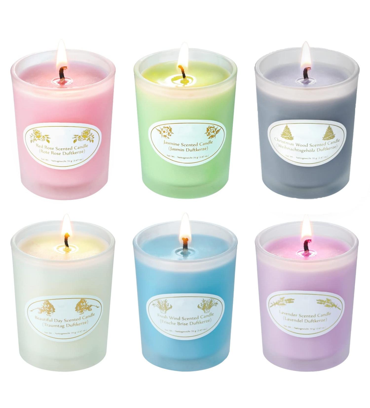 Scented Soy Candles Gift Set - 6 Pack Aromatherapy Candles for Home, Long Lasting 120 Hrs Burn Time, Surprise Scents - Ideal Gifts for Women & Men - Buy Online on GoSupps.com