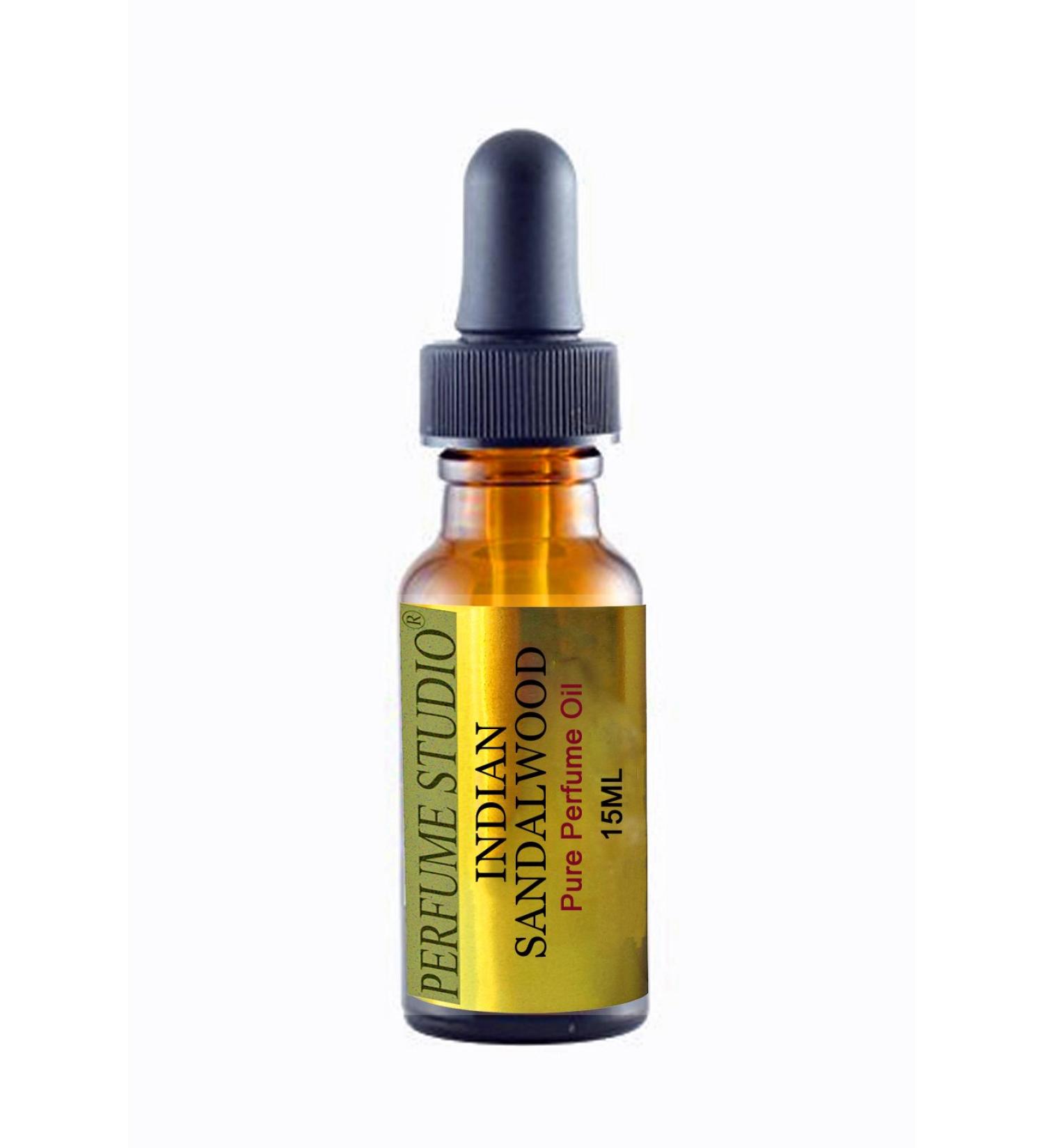 Indian Sandalwood Perfume Oil. Premium 100% Pure Indian Sandalwood Fragrance Oil Skin Safe & Alcohol Free. Uses: Body Oil Soap Making Candle Incense - 15ml/.5oz Amber Glass Dropper Bottle.