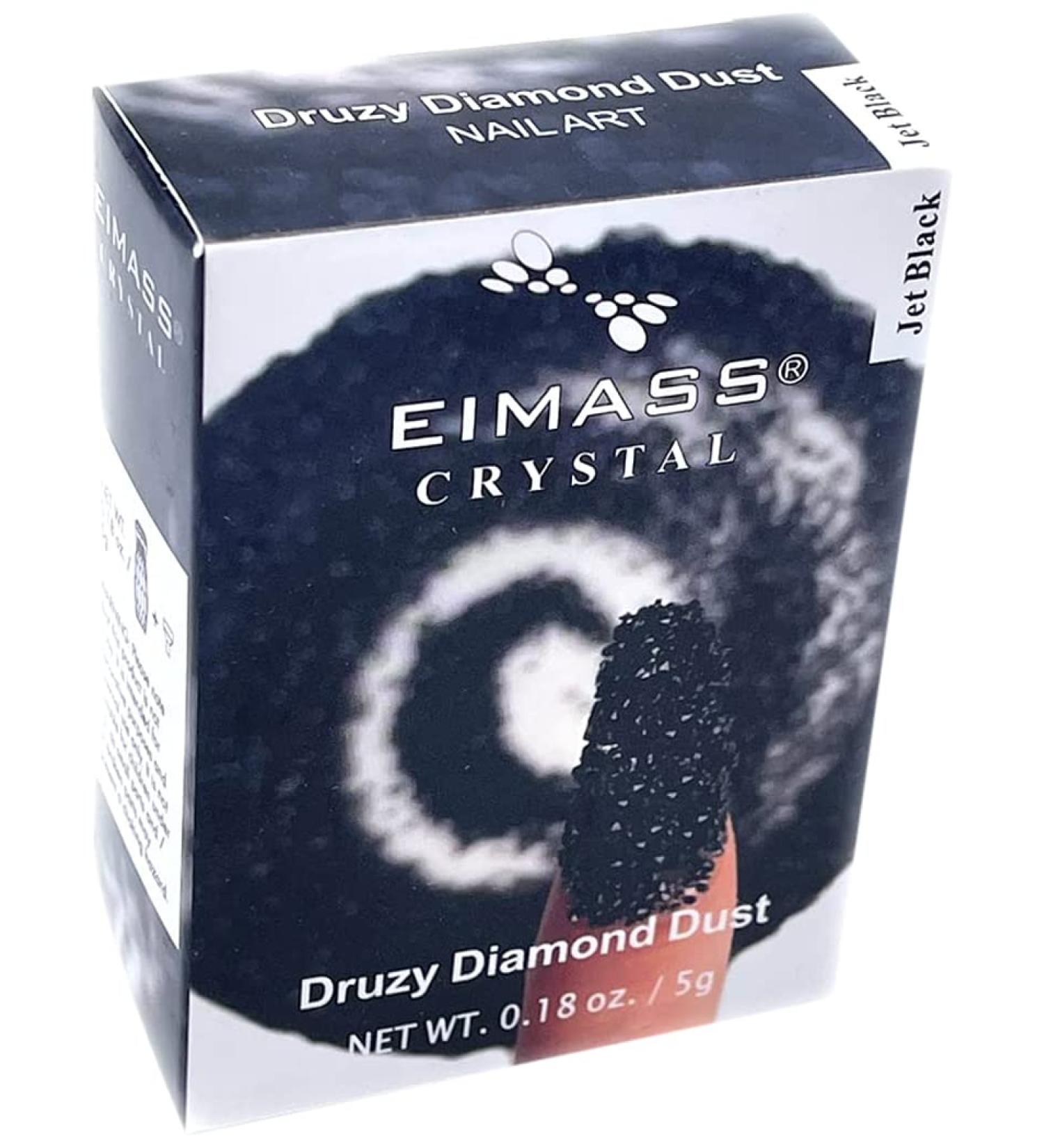 EIMASS Druzy Diamond Dust 3D Nail Art Crystals - Swarovski Alternative Gems (Jet Black)