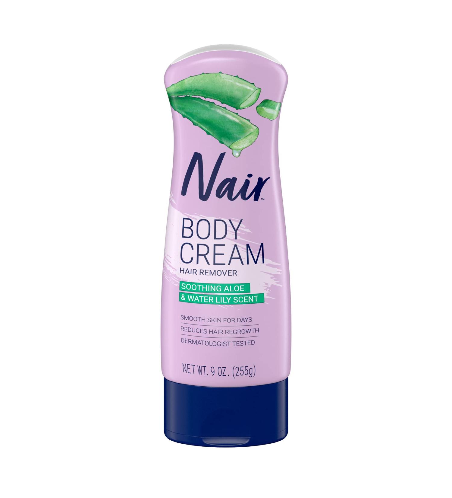 Nair Aloe and Water Lily Hair Removal Cream 9oz - Leg and Body Hair Remover - Buy Online on GoSupps.com