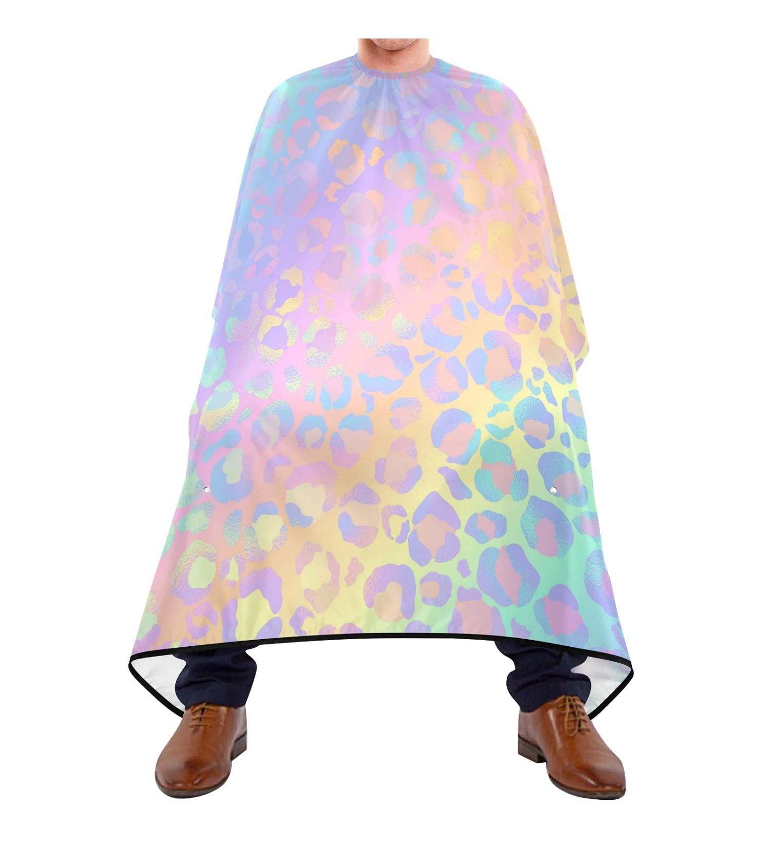 Buy Waterproof Barber Cape - Rainbow Leopard Print Cheetah Haircut Bib for Men & Women | Unisex Hair Cutting Cape Online - Buy Online on GoSupps.com