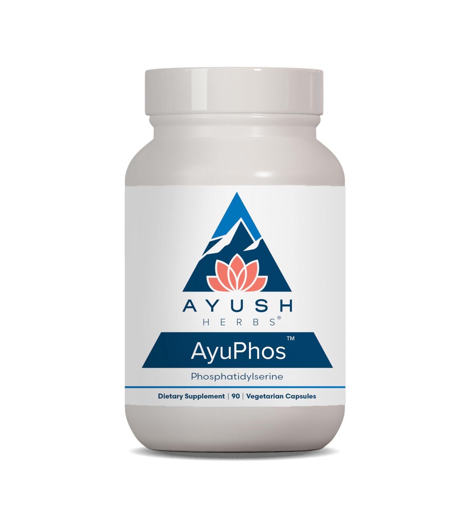Ayush Herbs AyuPhos - Phosphatidylserine Supplement for Men & Women Soy-Free Phosphatidyl Serine Brain Memory & Cognitive Support for Adults 200mg Per Pill - 90 Vegetarian Capsules (1 Count) - Buy Online on GoSupps.com