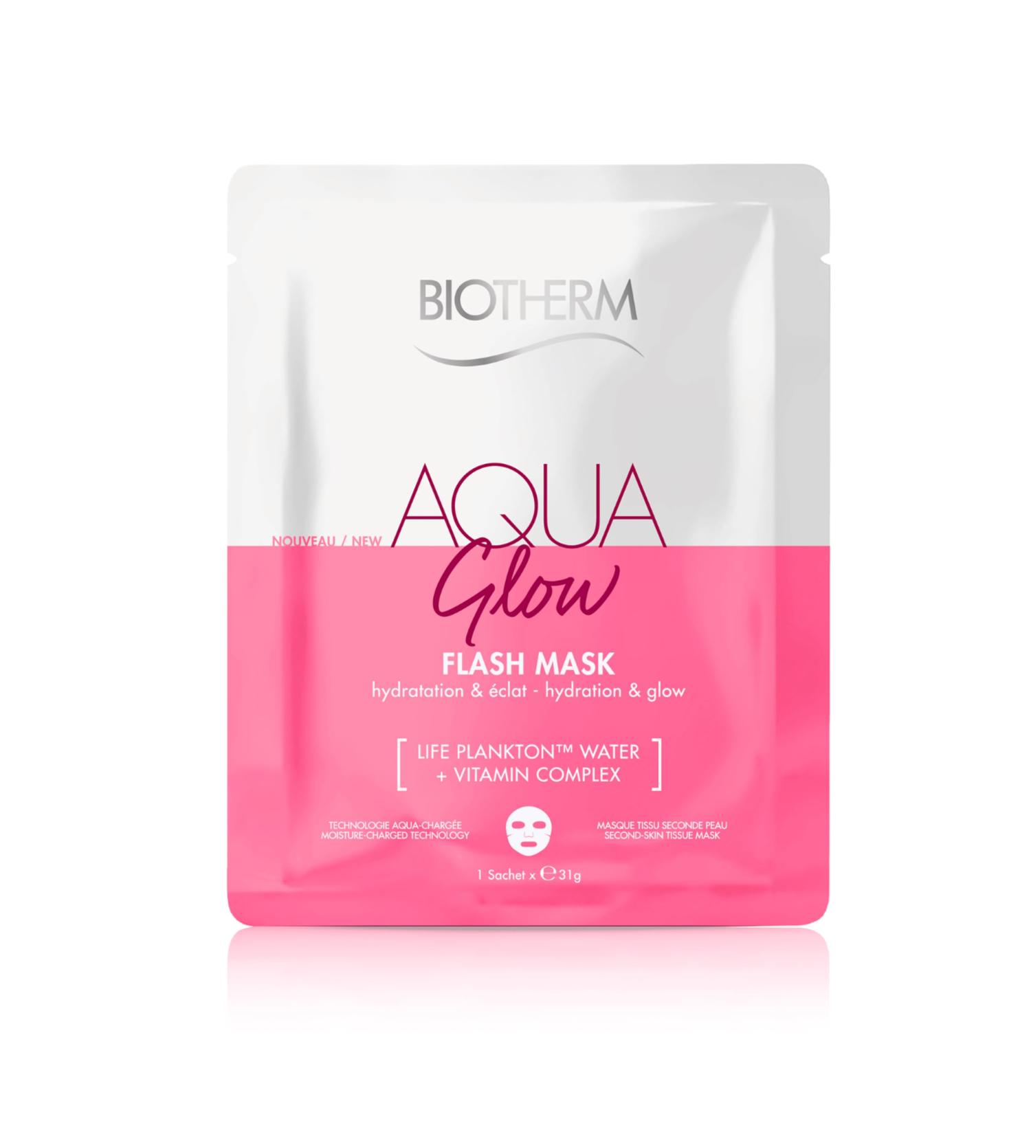 Biotherm Aqua Super Mask Glow - Hydrating Facial Mask with Life Plankton & Vitamin C | Nourishing Cloth Mask for Fresh Skin (31g) - Buy Online on GoSupps.com
