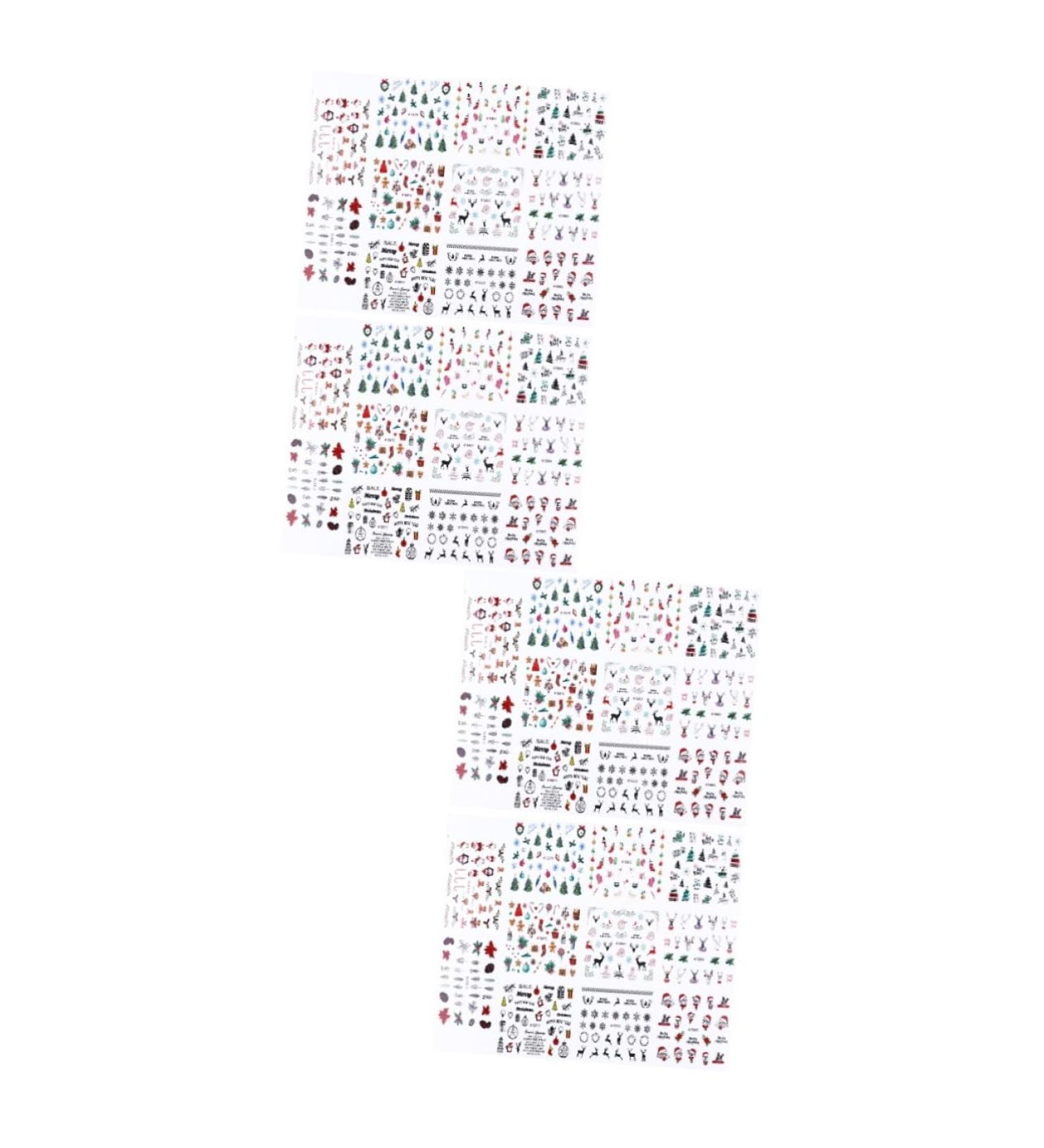ABOOFAN 4 Sheets Christmas Nail Stickers Christmas Nail Art Stickers Christmas Adhesive Nail Sticker Snowflake Nail Decals Appliques Embellishments Self-Adhesive Nail Decals Winter - Buy Online on GoSupps.com