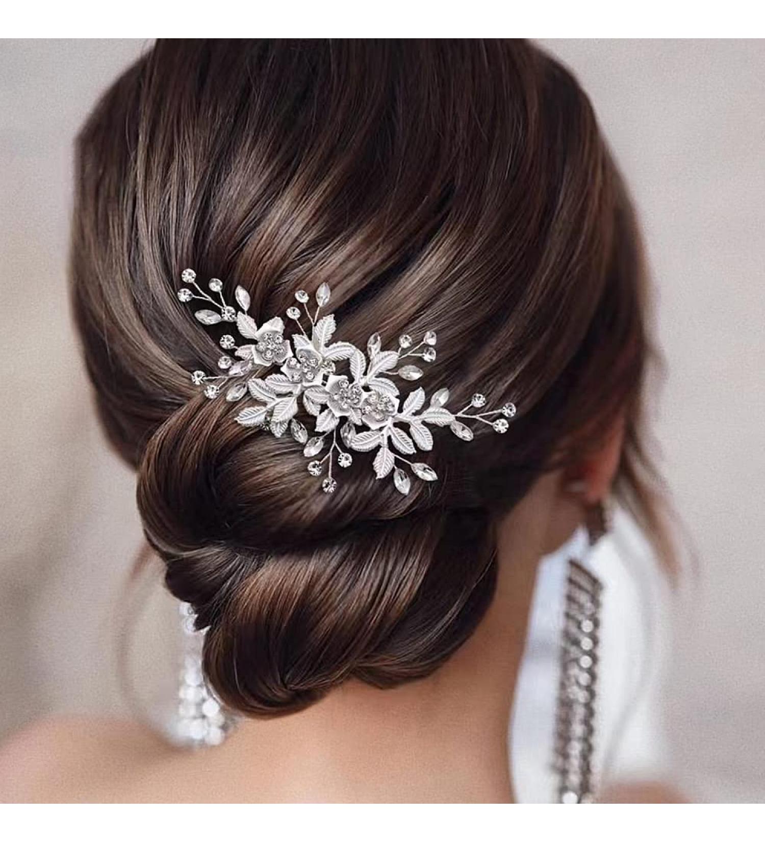 ISLHJDD Wedding Hair Clip Bridal Hair Comb Diamante Crystal Pearl Hair Comb Wedding Hair Accessory Decorative Wedding Hair Comb Hair Accessories for Brides Girls - Buy Online on GoSupps.com