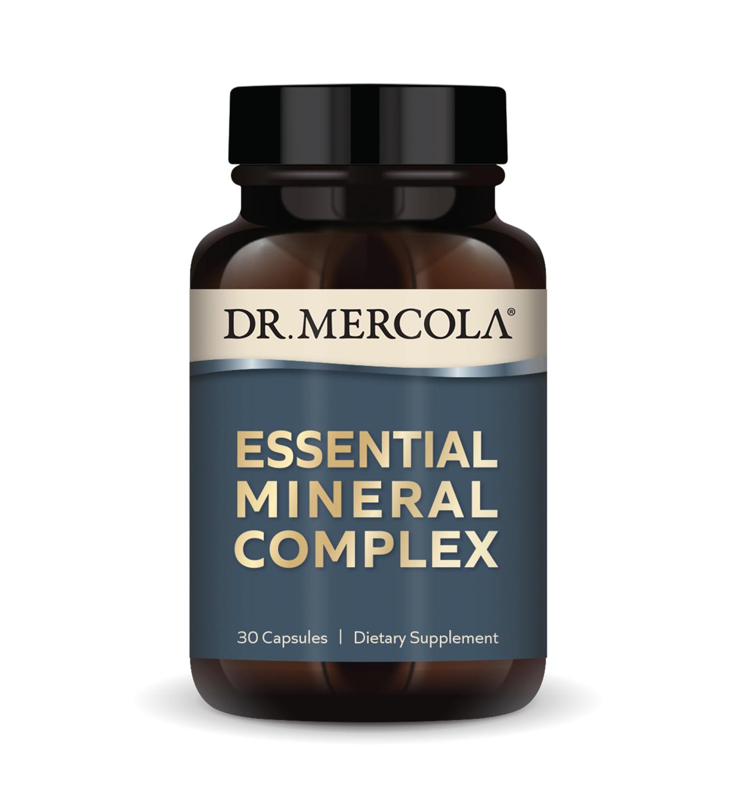 Dr. Mercola Essential Mineral Complex - Supports Cellular Health & Vital Functions - Zinc, Selenium, Copper, Manganese, Chromium, Molybdenum, Boron - 30 Capsules - Buy Online on GoSupps.com
