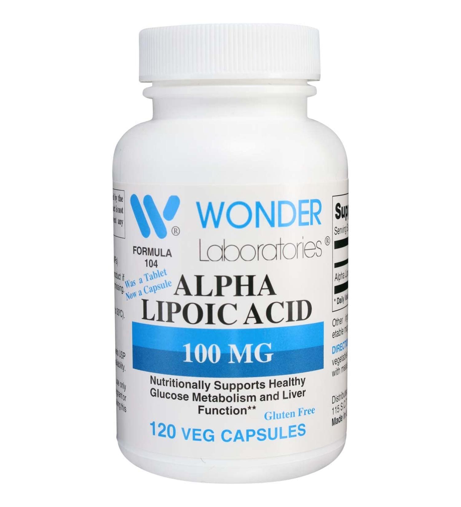 Wonder Labs Alpha Lipoic Acid 100 mg 120 Veg Capsules