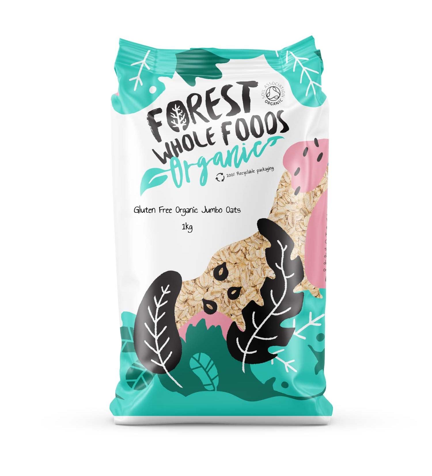 Forest Whole Foods Gluten-Free Organic Jumbo Oats 1kg - Pack of 1 - Buy Online on GoSupps.com
