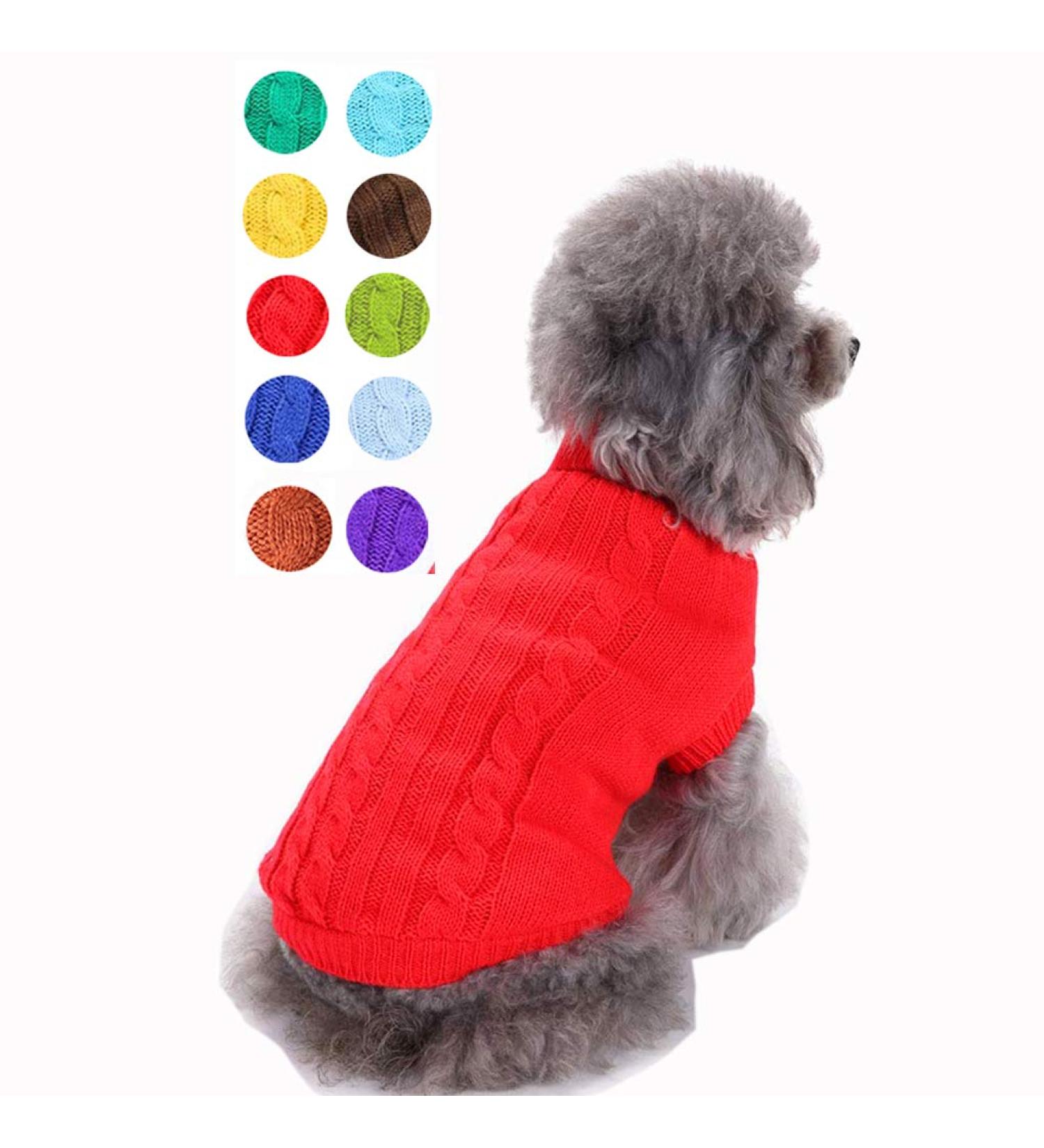 Warm Small Dog Sweater & Cat Sweatshirt | Cozy Pet Clothing for Small Dogs & Kittens - Red L - Buy Online on GoSupps.com
