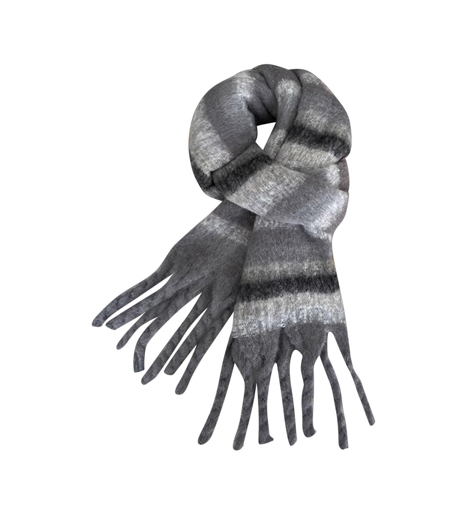 Elegant Women's Winter Scarf | Versatile Triangular Design | Stylish Gray Print for All Seasons - Buy Online on GoSupps.com