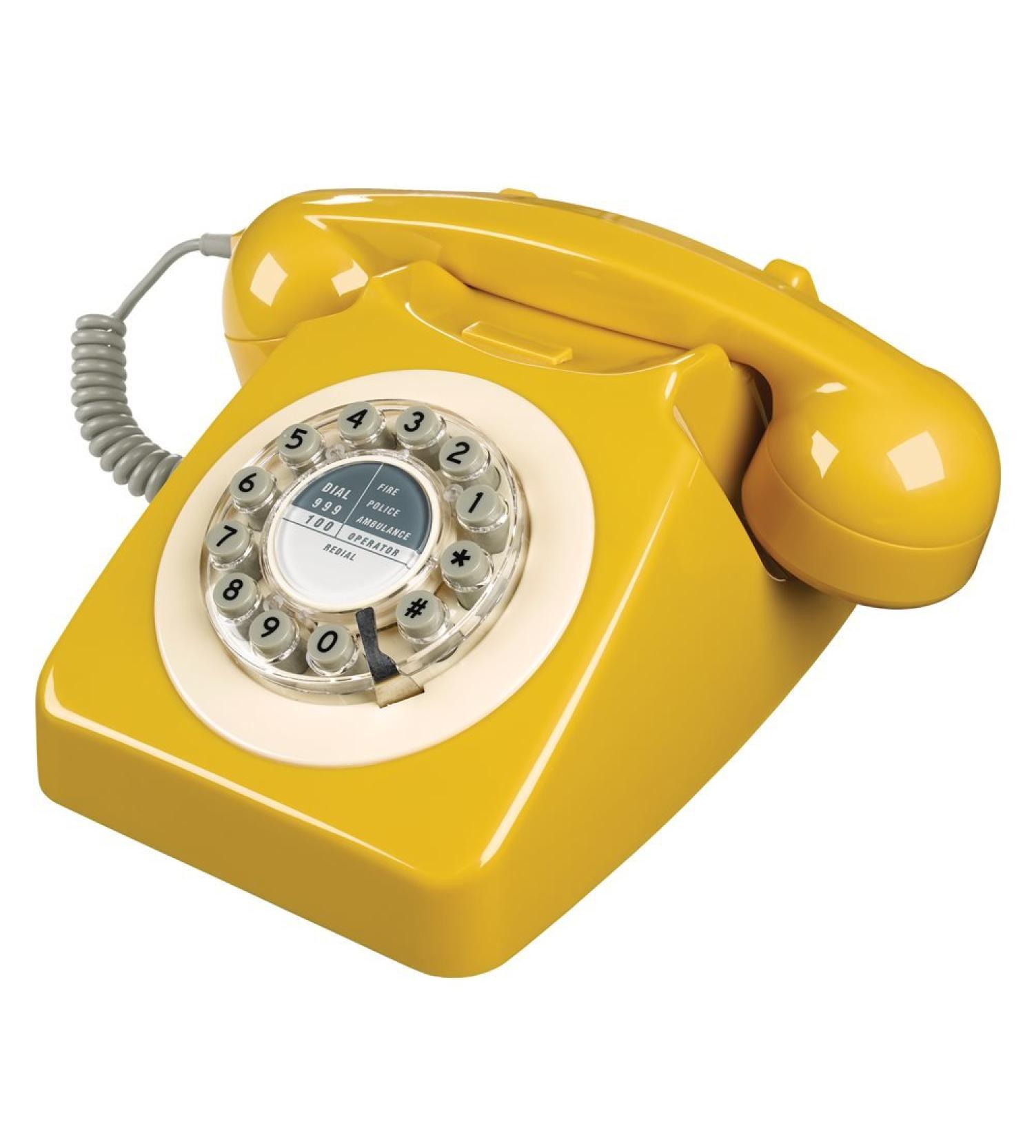 Wild and Wolf Retro Telephone 746 in English Mustard