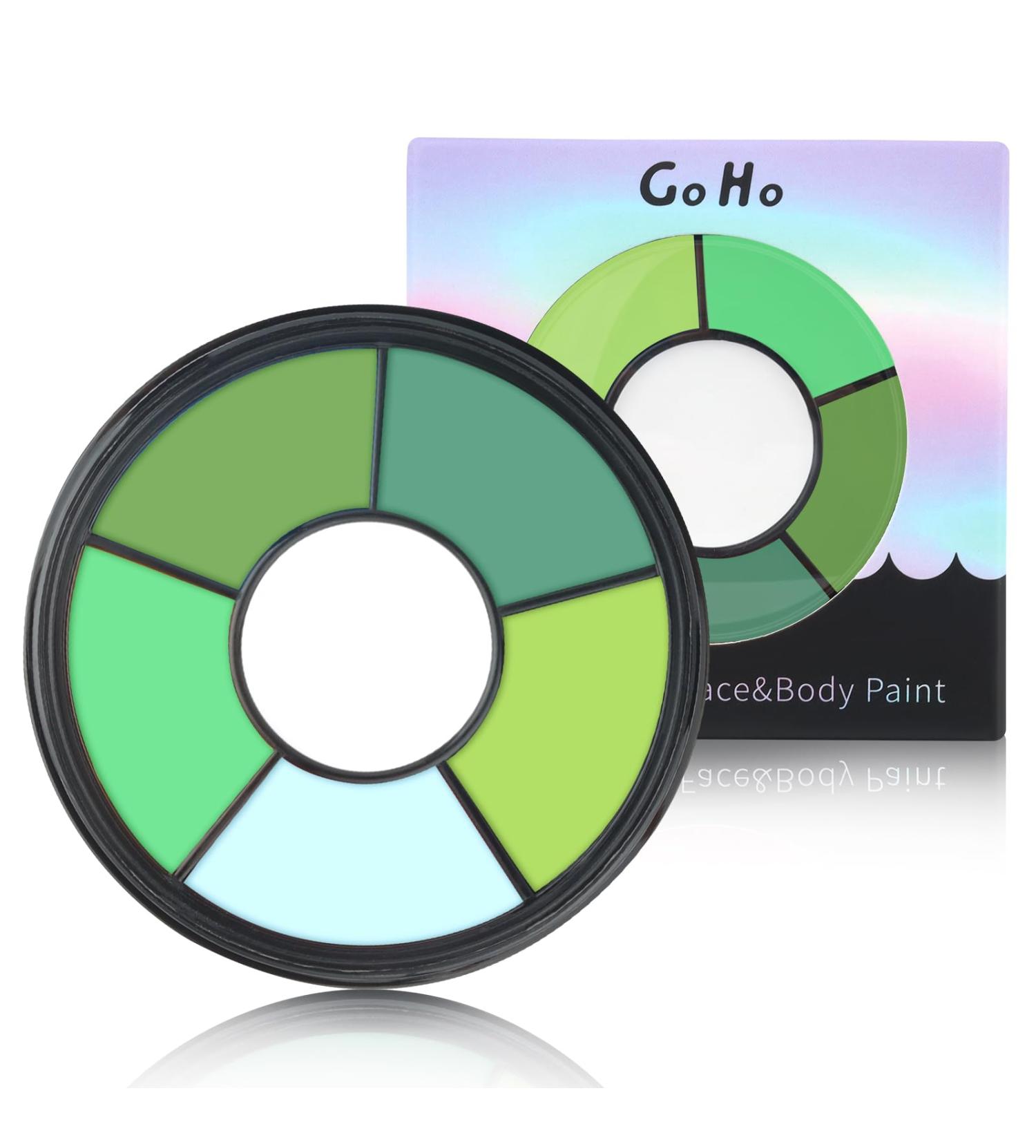 Go Ho 6 Colors Green Face Body Paint Cream Washable Formula Face Painting for Halloween Cosplay Body Paint FX Makeup Palette Professional Face Paint Green Makeup 6 Colors Green Makeup Palette - Buy Online on GoSupps.com