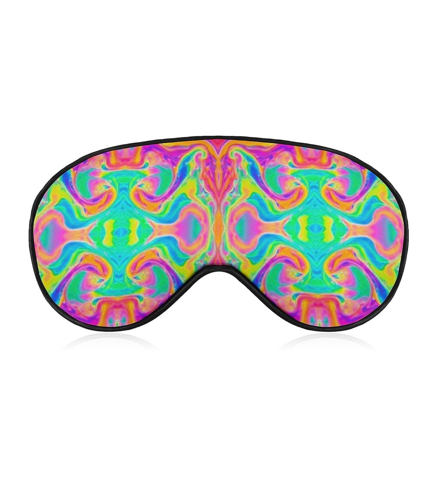 Vintage Hand Drawn Rainbow Tie Dye Sleep Mask | Adjustable Eye Shades for Women | Comfortable Elastic Strap - Buy Online on GoSupps.com