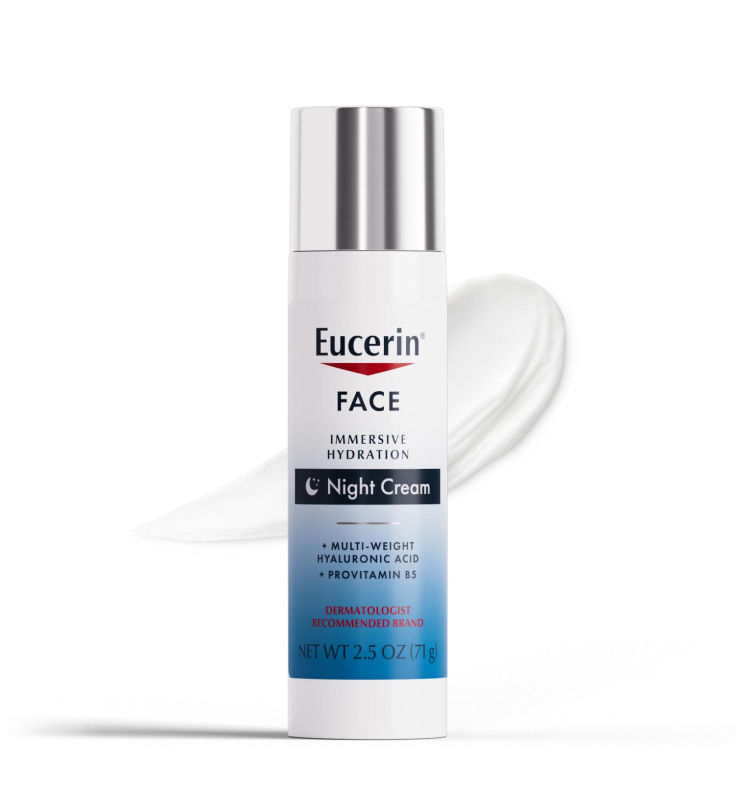 Eucerin Face Immersive Hydration Night Cream - Hyaluronic Acid & Provitamin B5 Anti-Aging Moisturizer for Smooth Skin 2.5 Oz - Shop Internationally Today - Buy Online on GoSupps.com