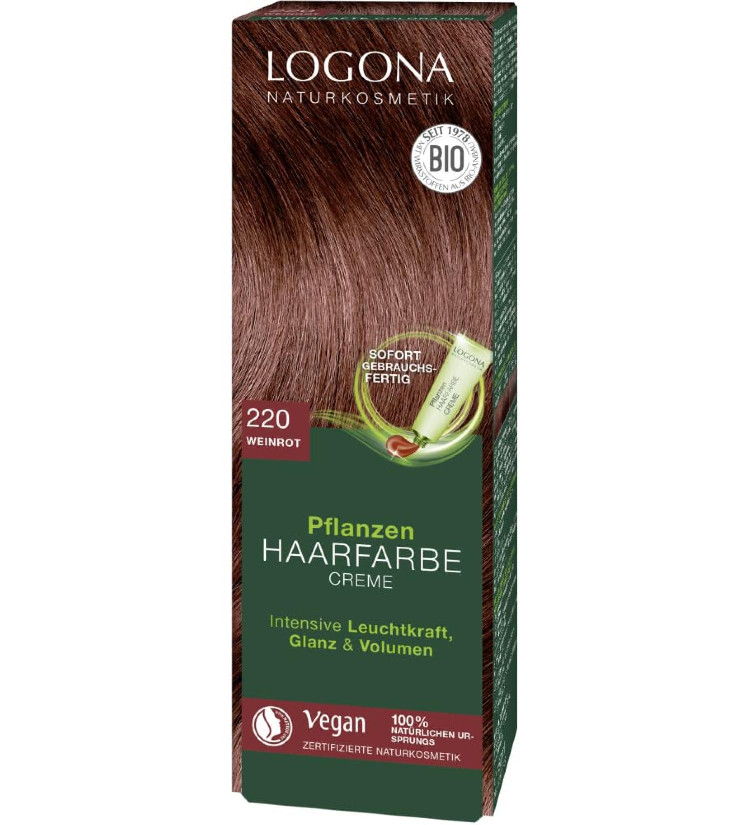 LOGOCOS Naturkosmetik AG Logona Plants hair color cream 220 wine red 6 x 150 ml