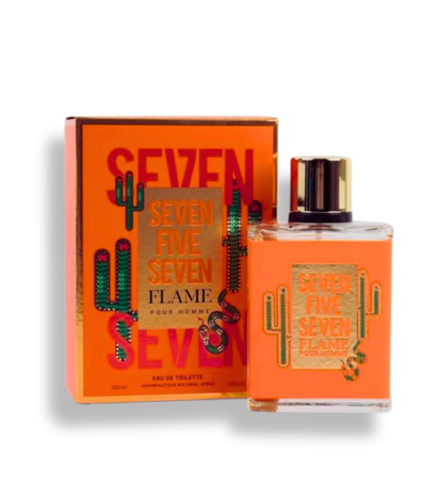 SEVEN FIVE SEVEN FLAME EAU DE TOILETTE 3.4 FL. Oz. Spicy leather fragrance For Men's - Buy Online on GoSupps.com