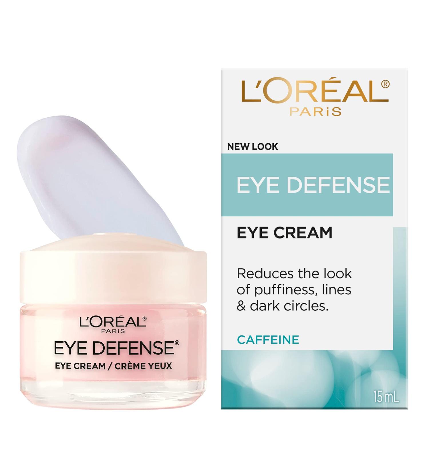 L Or al Paris Eye Defense Caffeine Eye Cream with Hyaluronic Acid and Caffeine to Reduce look of Under Eye Wrinkles and Reduce Appearance of Puffiness For Sensitive Skin 15ml Eye Cream - 15mL - Buy Online on GoSupps.com