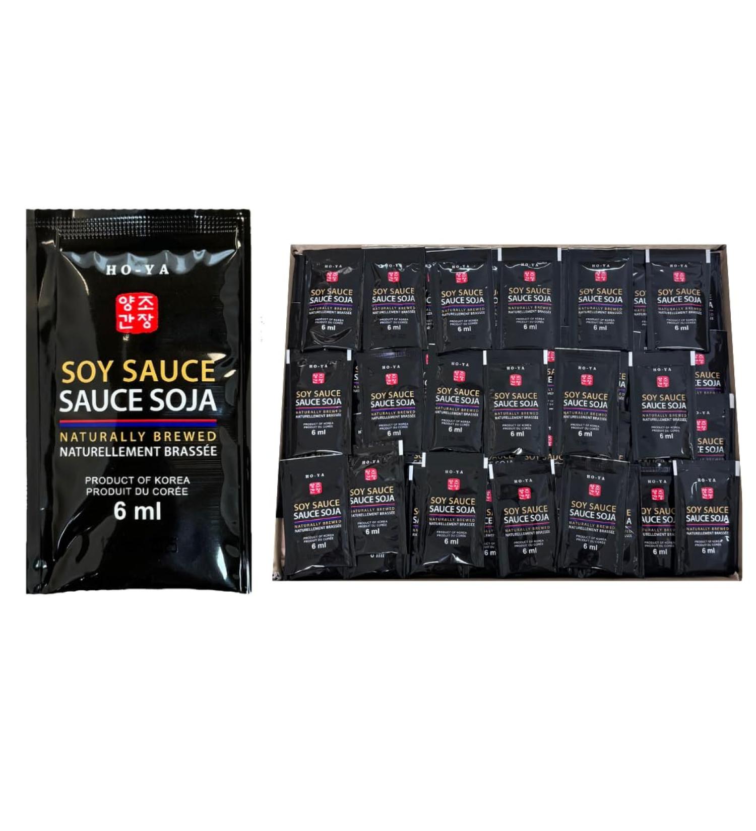 HO-YA Premium Korean Soy Sauce Packets 100pcs x 6mL Naturally Brewed for Authentic Flavors (100) - Buy Online on GoSupps.com