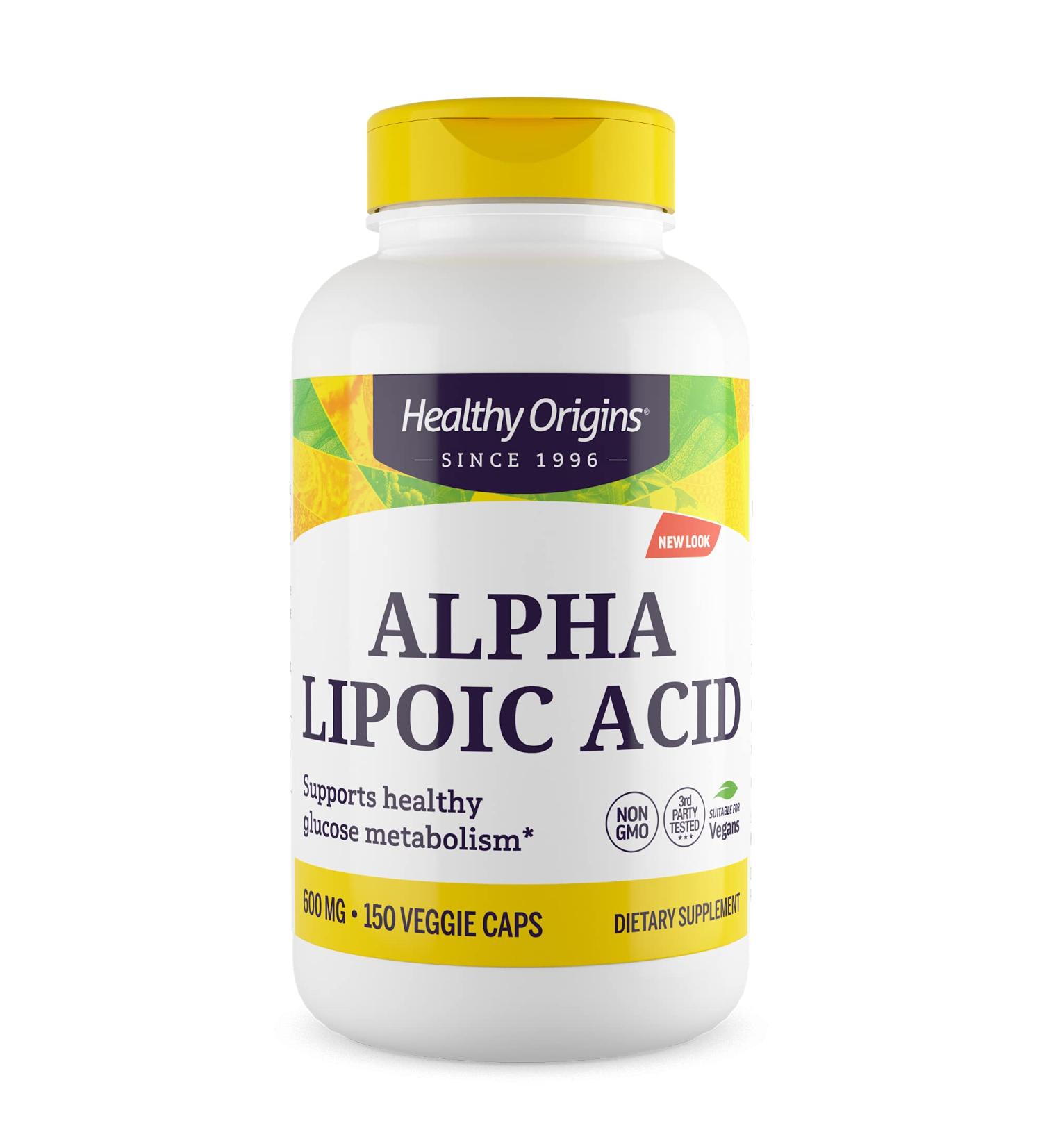 Healthy Origins Alpha Lipoic Acid 600 mg - Alpha Lipoic Acid Supplement - Antioxidant Support - Gluten-Free Supplement - 150 Veggie Capsules 1 Count (Pack of 150)