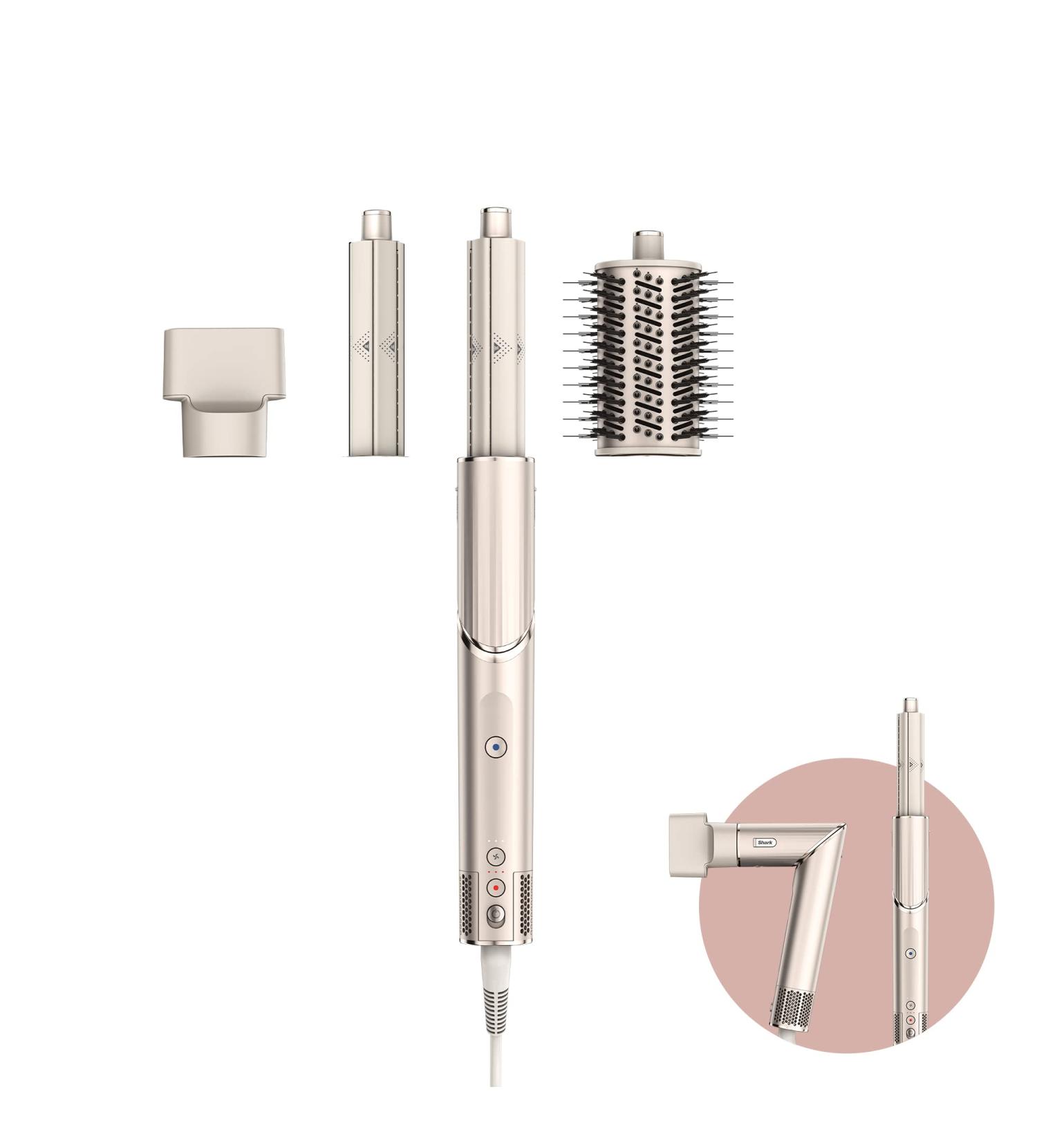 Shark FlexStyle HD424SLEU 3-in-1 Air Styler & Hair Dryer with Auto Wrap Curling Attachment and Oval Brush - No Heat Damage - Champagne Stone - Buy Online on GoSupps.com
