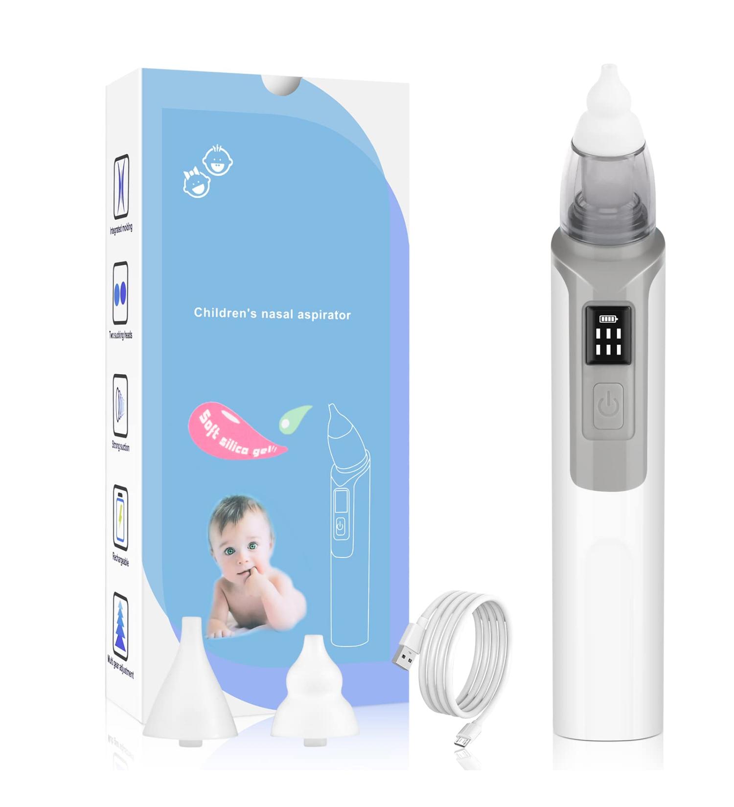 Electric Baby Nasal Aspirator - 6 Levels of Suction Grey | Nose Sucker for Baby and Toddlers - Buy Online on GoSupps.com