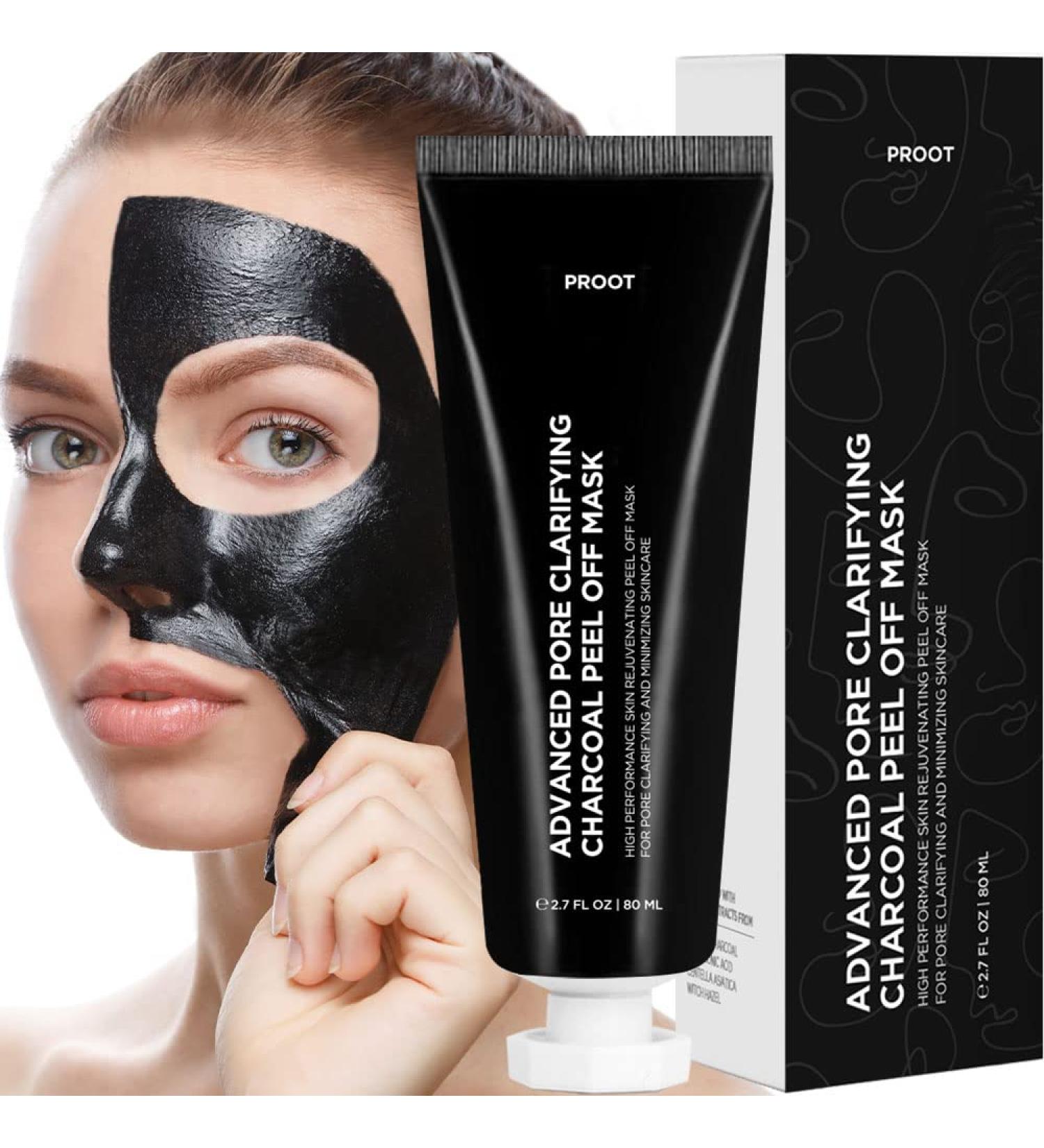 Charcoal Clay Mask for Blackheads and Pores - Peel Off Blackhead Remover with Bamboo Charcoal and Natural Ingredients - Buy Online on GoSupps.com