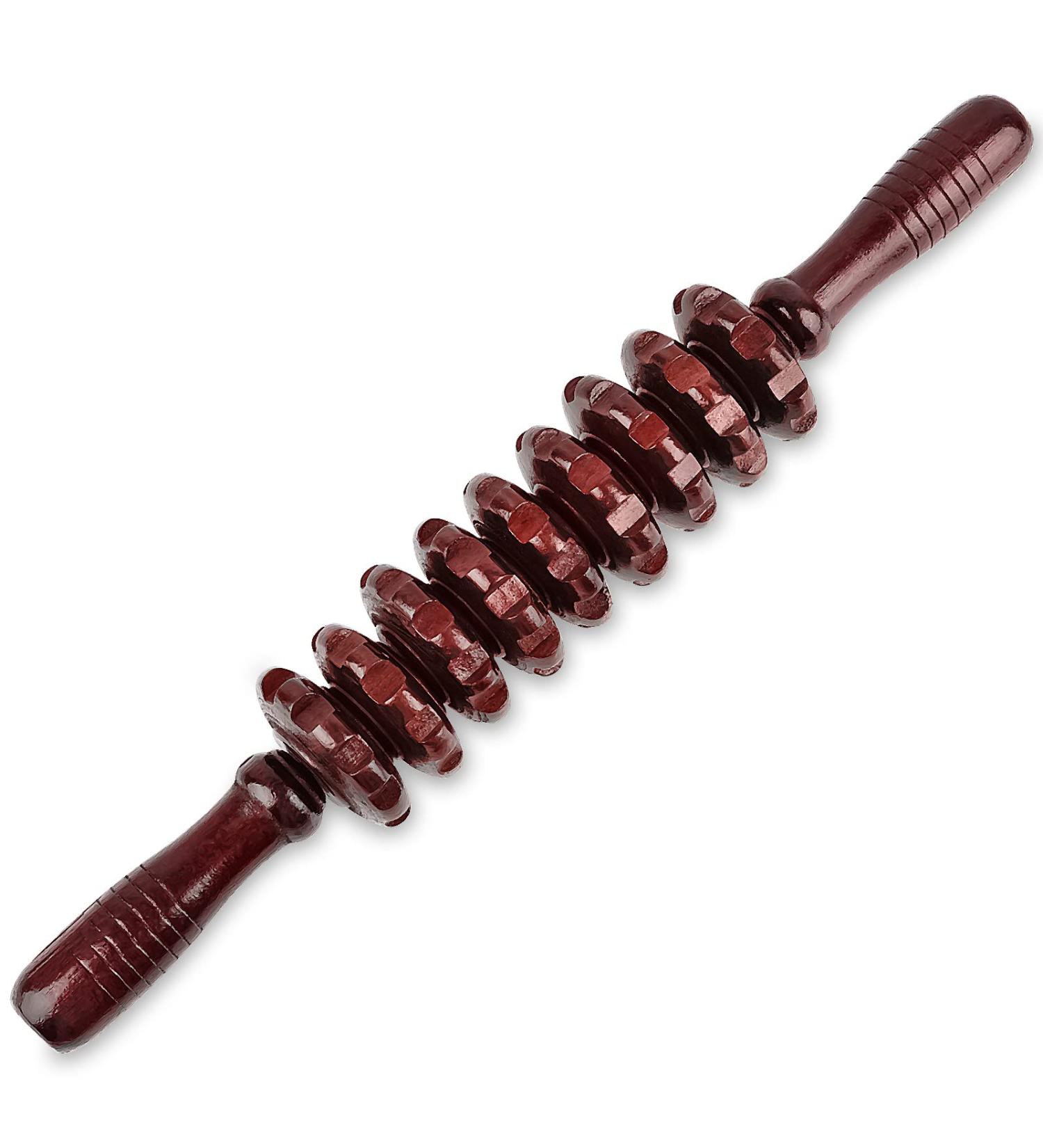 Whchiy Wooden Acupressure Massager - Anti-Cellulite Reflex Zone Massage Tool (39 cm Red) for Relaxation & Stress Relief - Buy Online on GoSupps.com