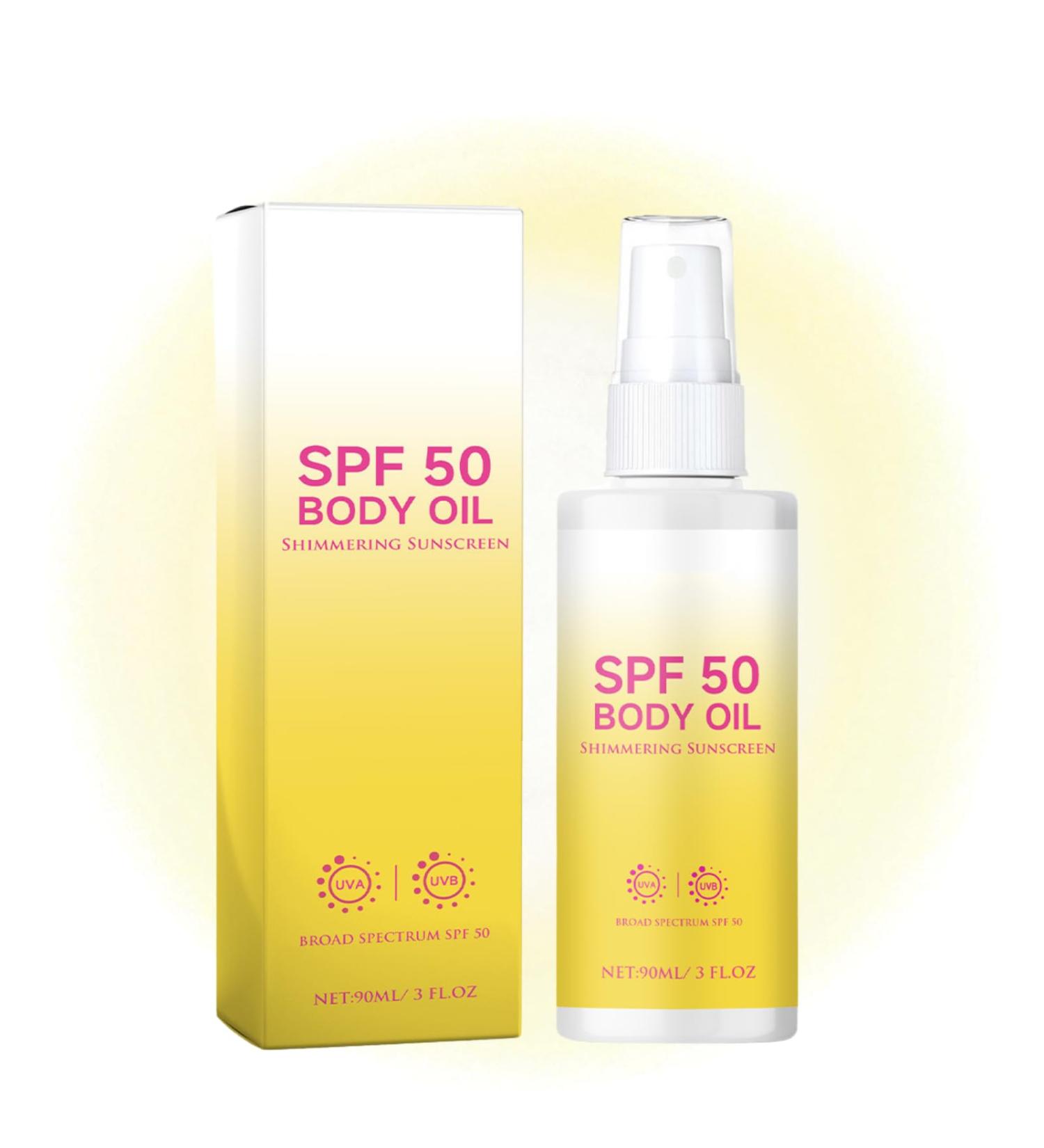 Body Oil Sunscreen SPF 50 - Body Oil for Women - Hydrating Nourishing Sun Protection - Body Moisturiser for Dry Skin - Broad Spectrum Sunscreen Protection for All Skin Type - Buy Online on GoSupps.com