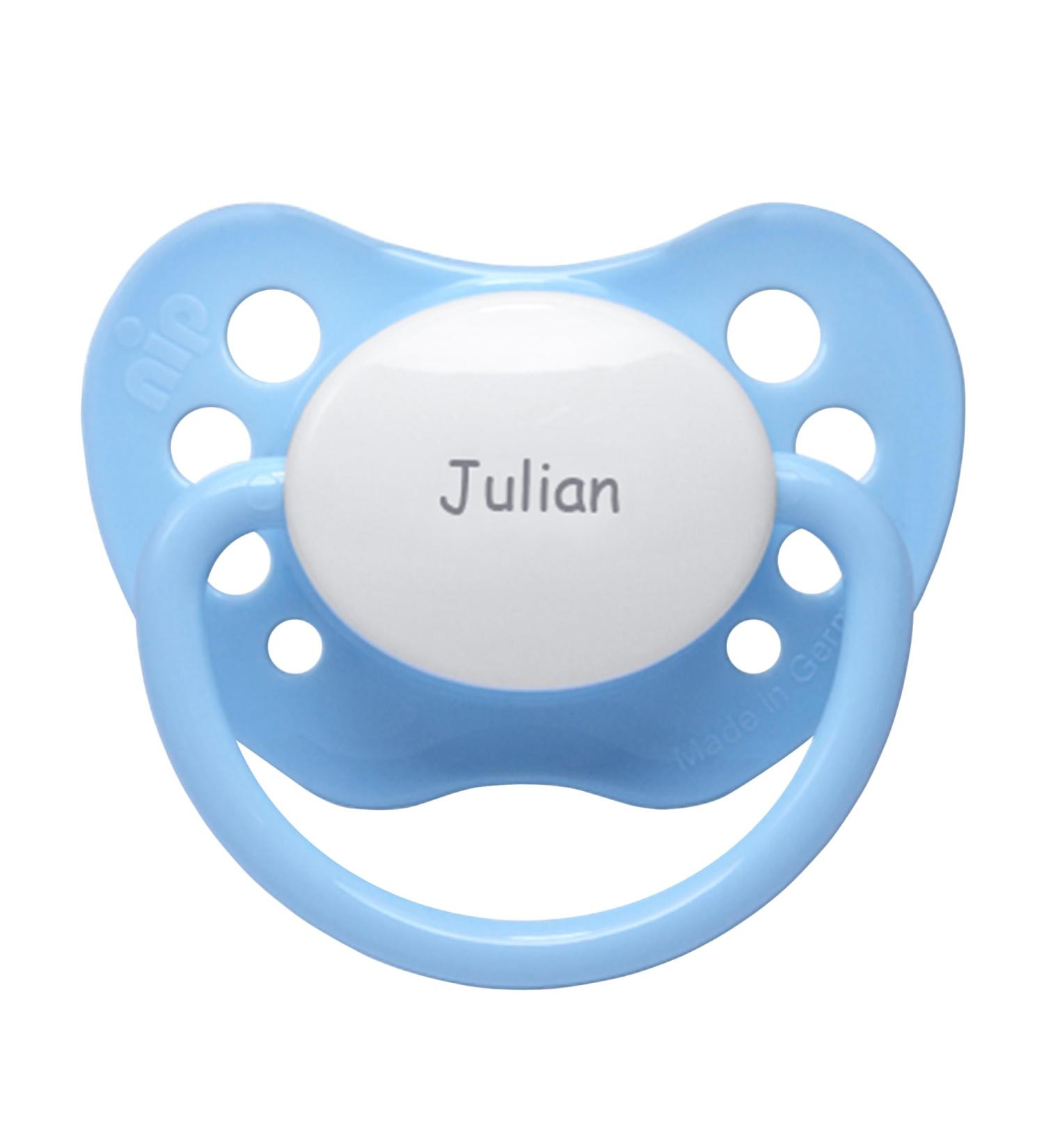 Name pacifier - NIP pacifier with name - silicone size 2 - light blue (1 blue)