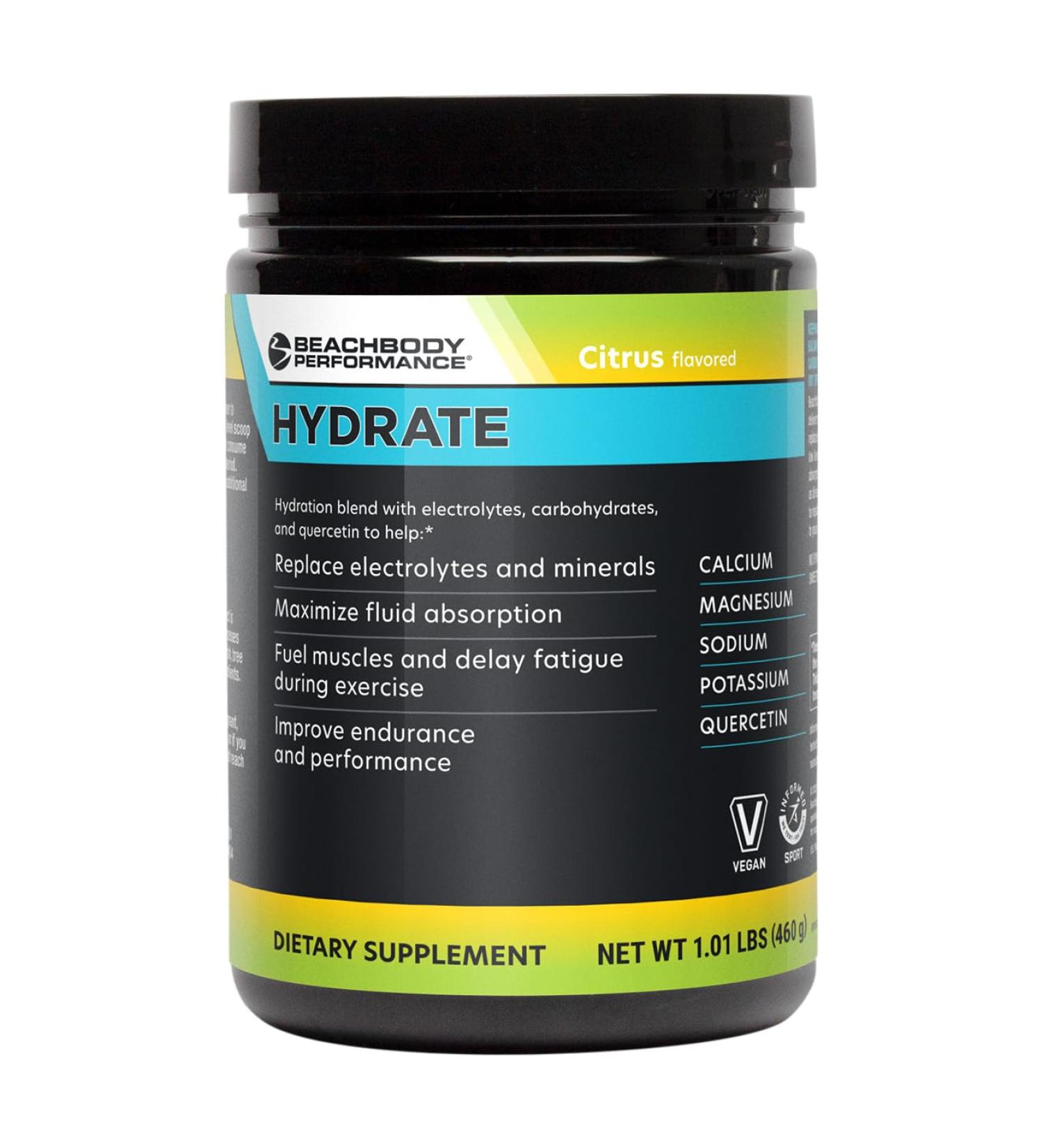 BODi Hydrate Performance Hydration Supplement Quercetin Enriched Electrolyte Powder 4 Key Electrolytes: Potassium Magnesium Sodium Calcium - Supports Endurance & Fluid Balance Citrus 40 SRV - Buy Online on GoSupps.com