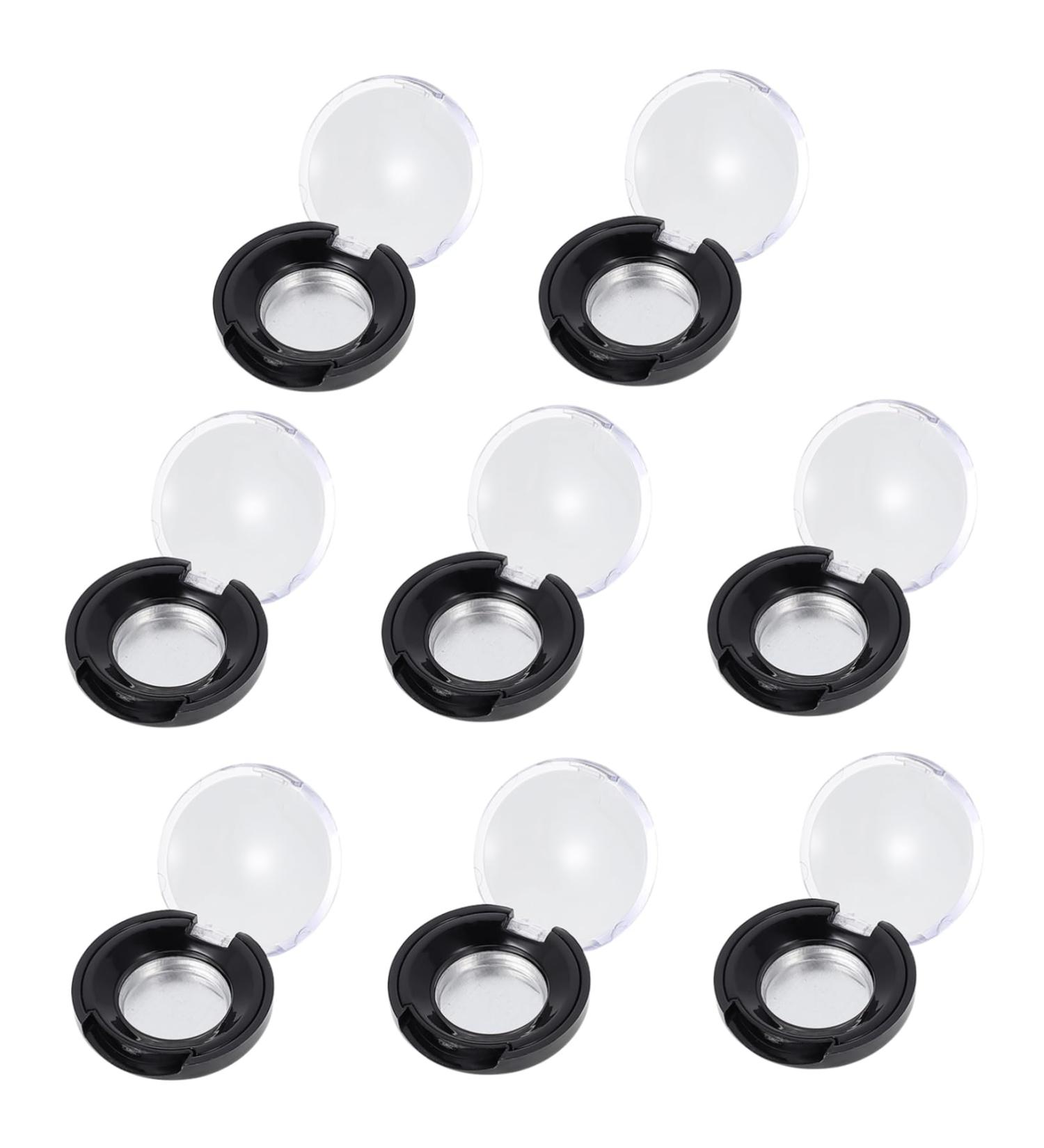 Ipetboom Makeup Blush 8pcs Eye Shadow Blank Lip Balm Empty Makeup Eyeshadow Storage Case Blush Powder Lipstick Travel 3.5x1.5cm Black - Buy Online on GoSupps.com