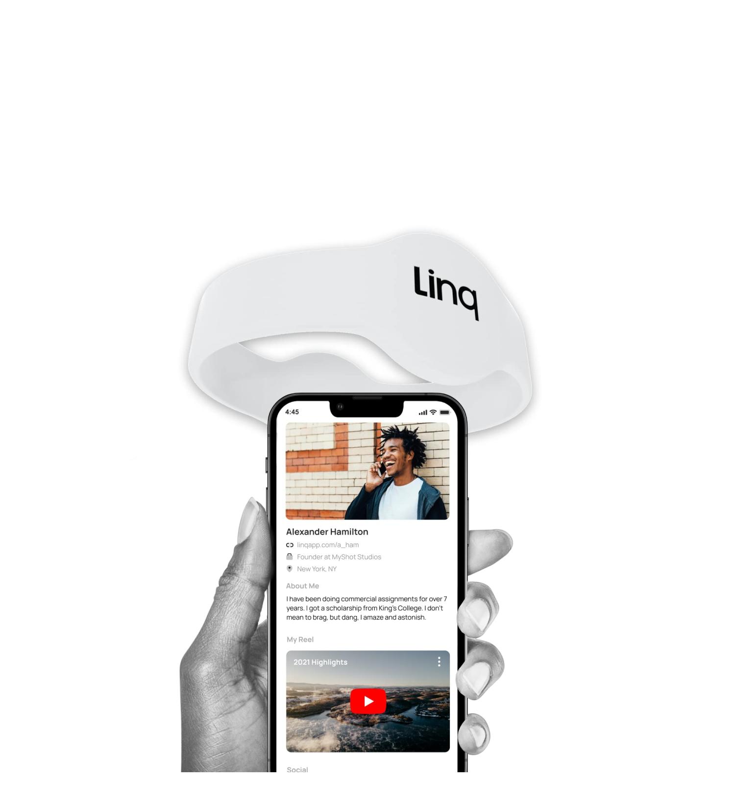 Linq Bracelet v3 - Smart NFC and QR Technology Band for Networking, Custom Links, Videos - White - Buy Online on GoSupps.com
