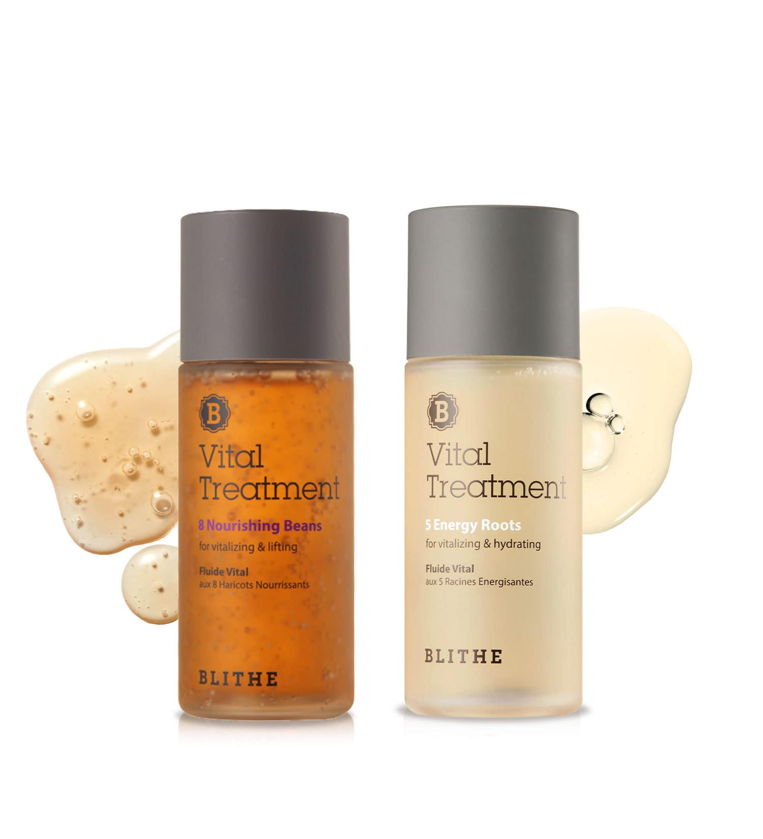 BLITHE Vital Treatment 8 Nourishing Beans & 5 Energy Roots travel size - Korean First Essence with Anti-aging & Moisturizing benefits, Firm & lift Saggy Skin & Replenish Dull Dry Skin - Buy Online on GoSupps.com