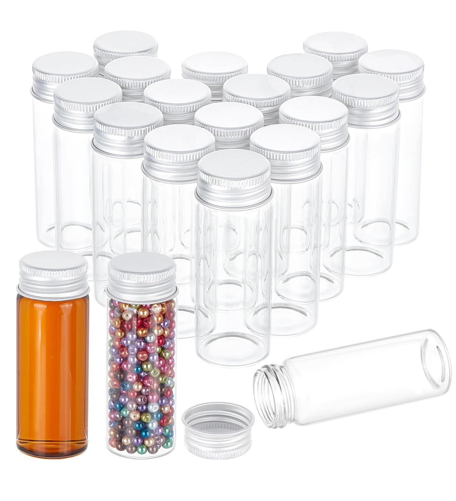 Benecreate 20-Pack 40ml Sealed Glass Bottles with Aluminum Screw Cap - Clear Empty Vials for Samples Weddings & Decoration - Buy Online on GoSupps.com
