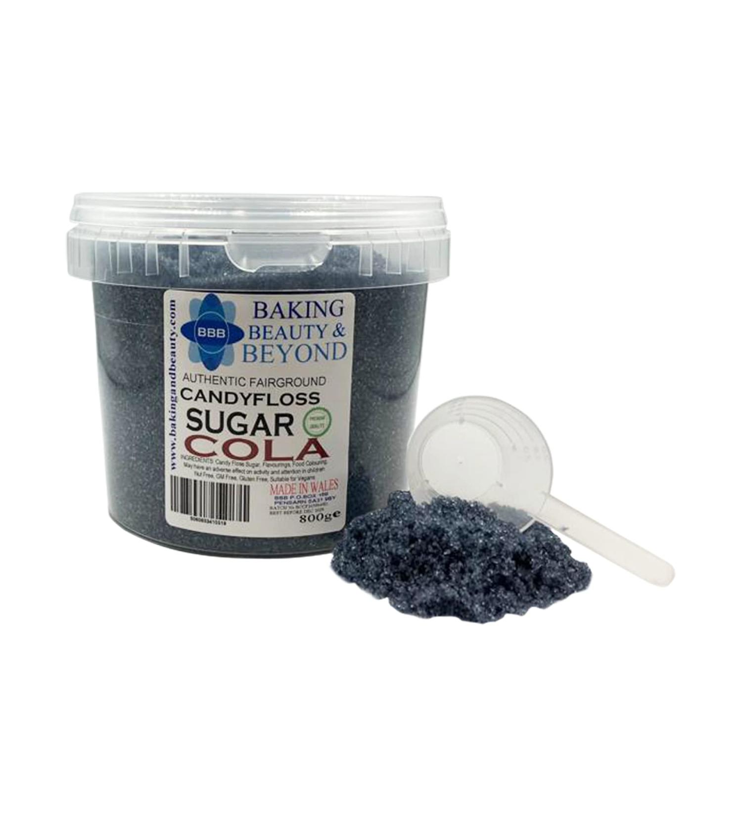 Baking Beauty and Beyond Premium Cola Flavour Floss Sugar 800g - Bulk Cotton Candy Flossing Sugar with Natural Ingredients for Every Occasion - Buy Online on GoSupps.com
