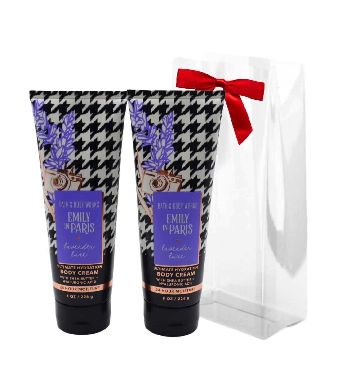Bath & Body Works Emily in Paris Collections LAVENDER LUXE Ultimate Hydration Body Cream 2-pack Gift Set with a Red Bow for Holidays 8 oz each - Buy Online on GoSupps.com
